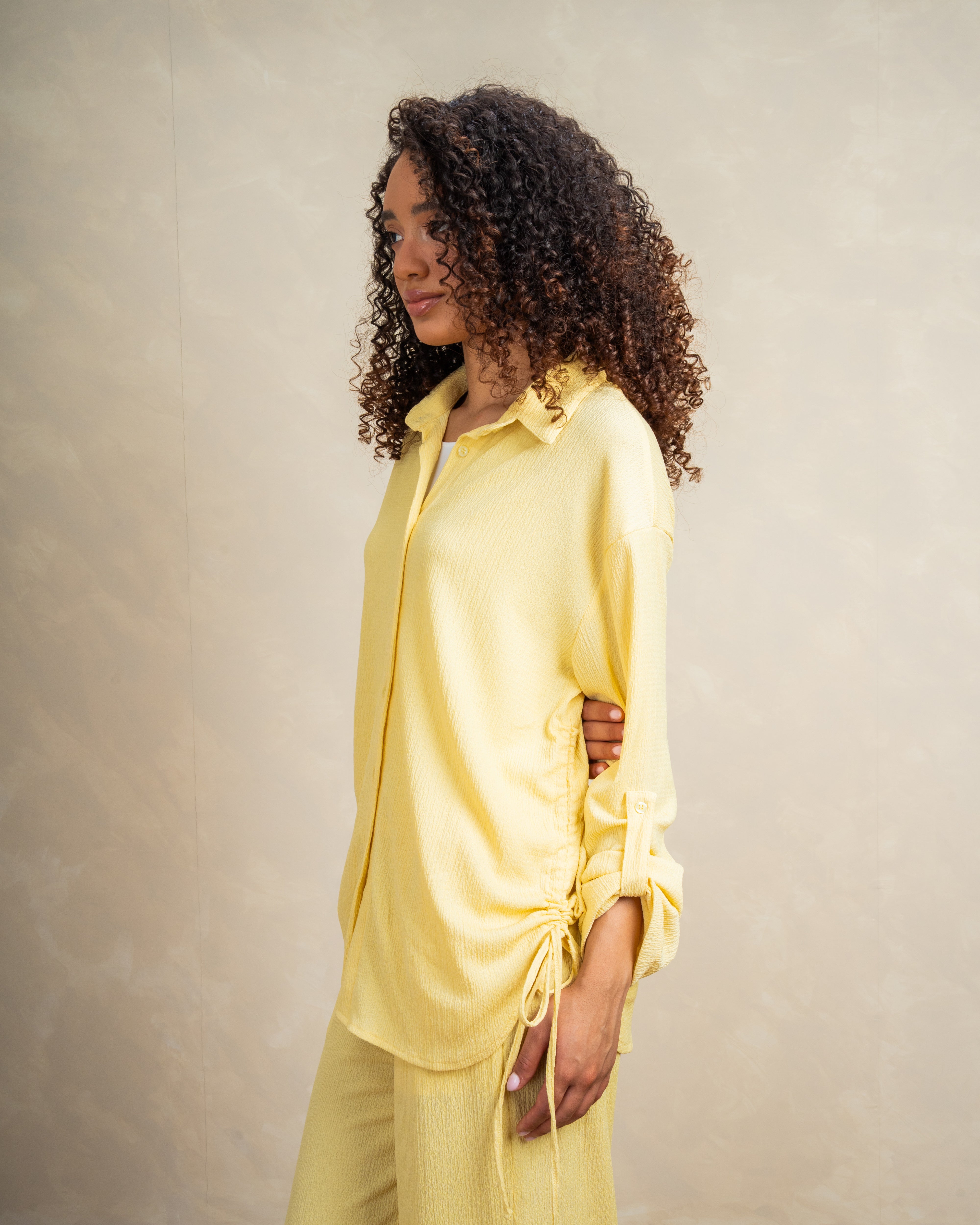 Long Shirt With Side Elastic Tie