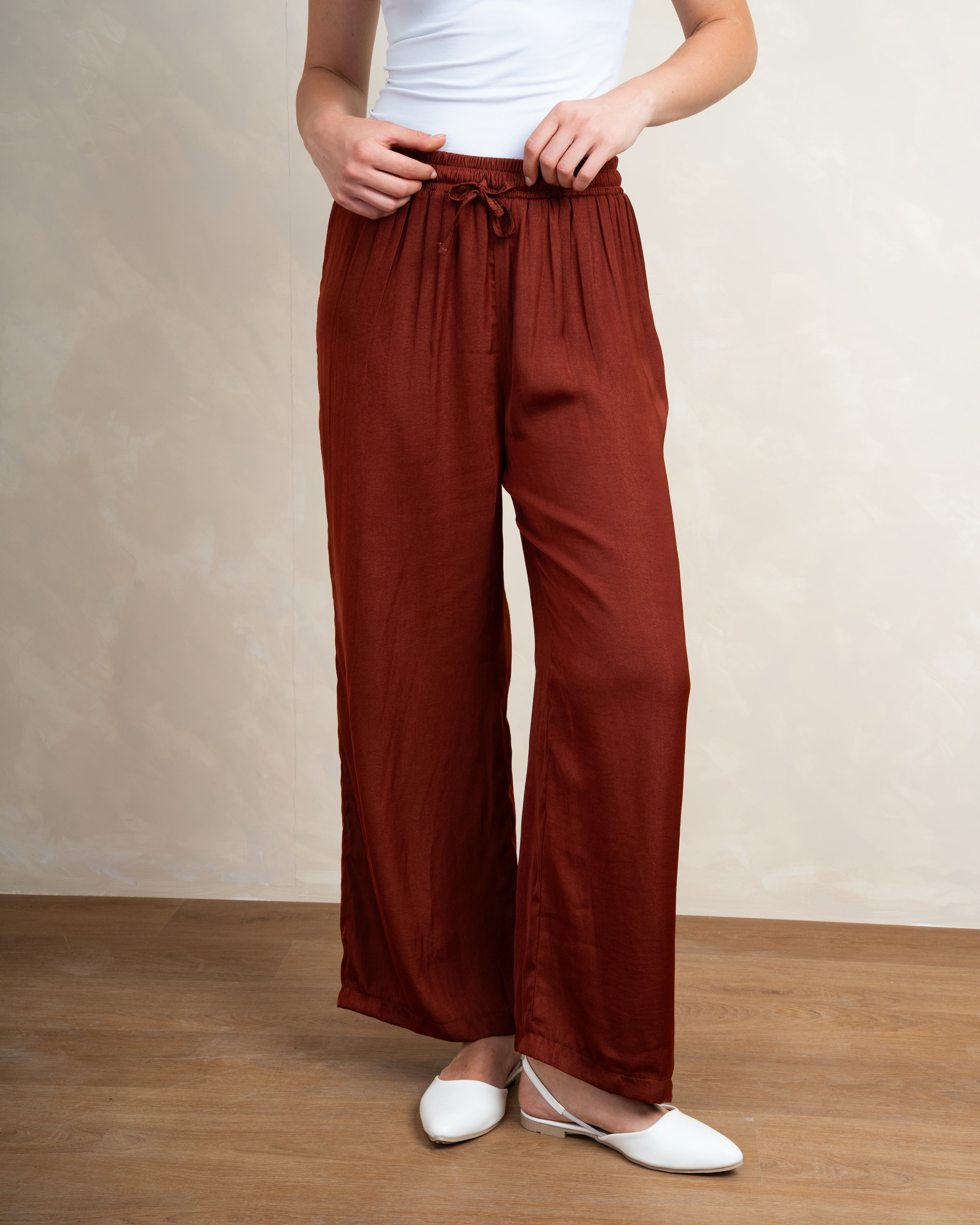 Soft Satin Drawstring Trouser