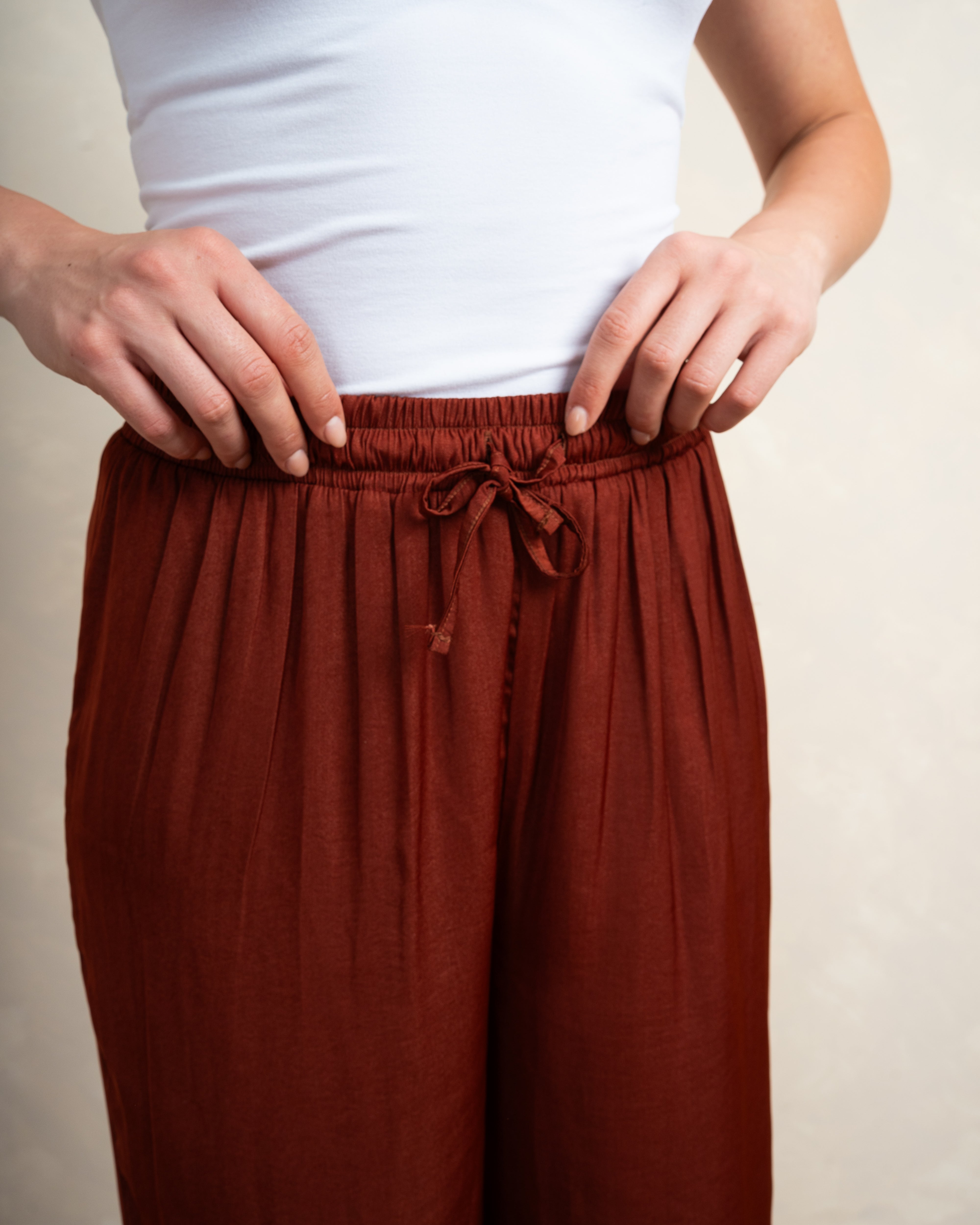 Soft Satin Drawstring Trouser