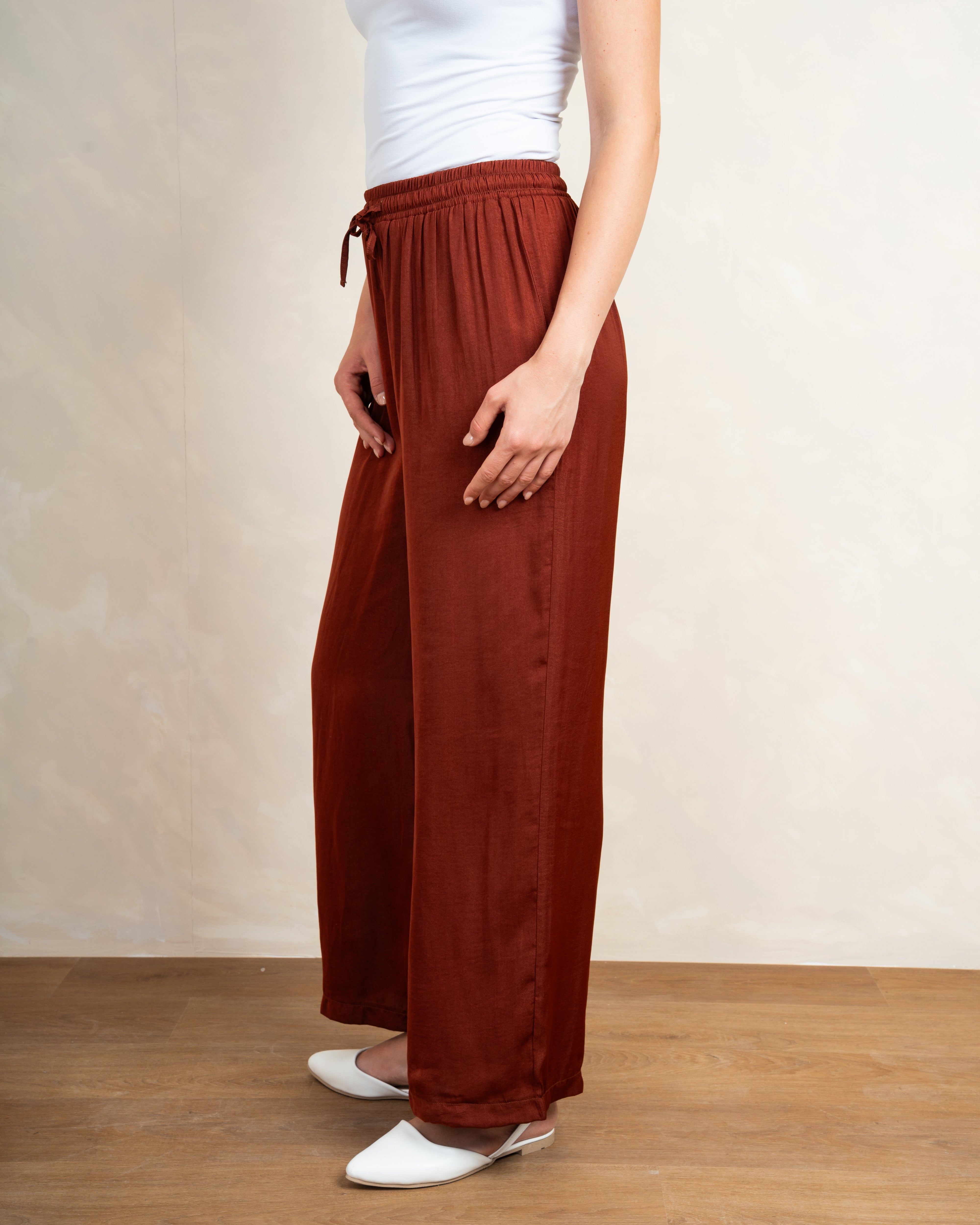 Soft Satin Drawstring Trouser