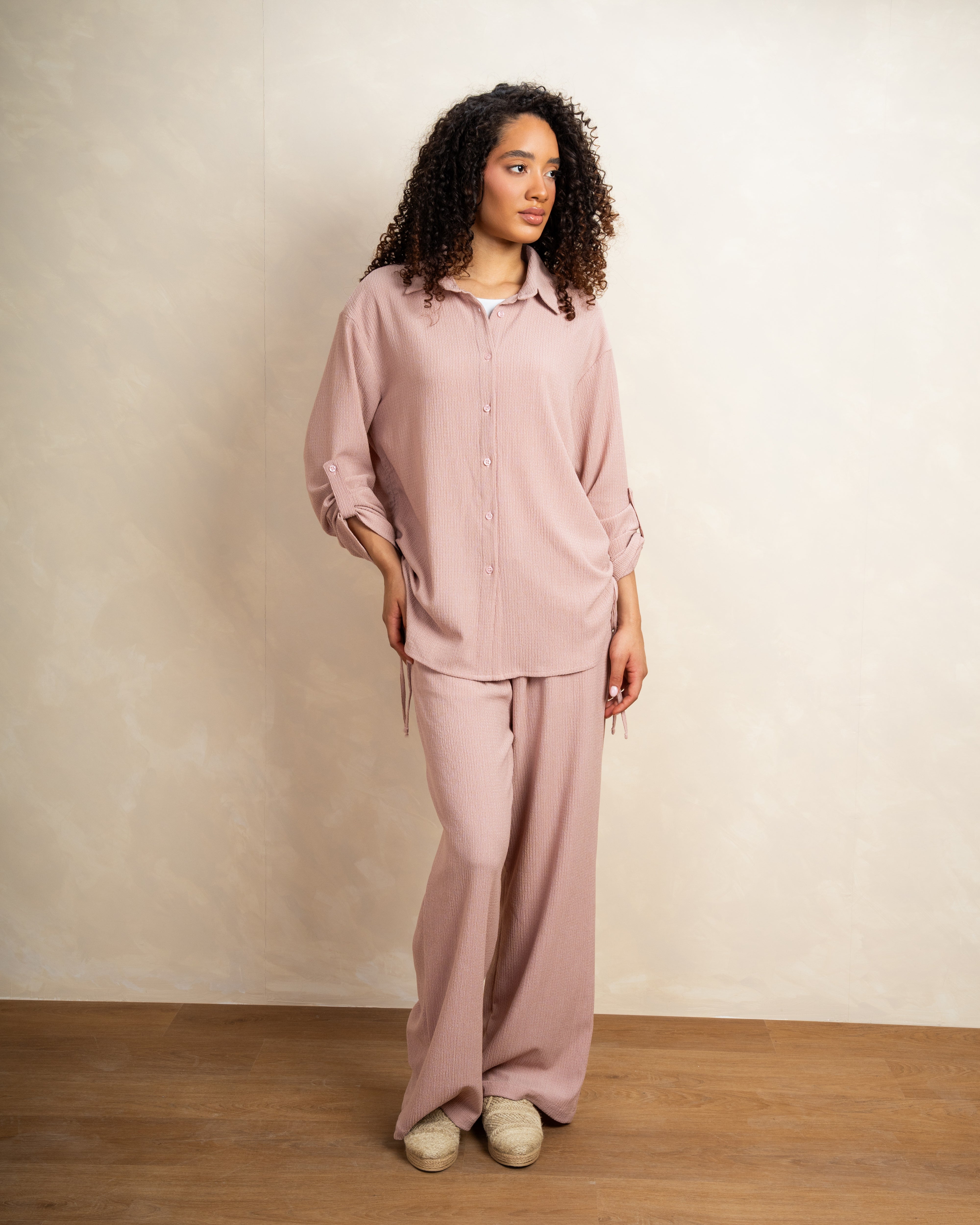 Long Shirt With Side Elastic Tie
