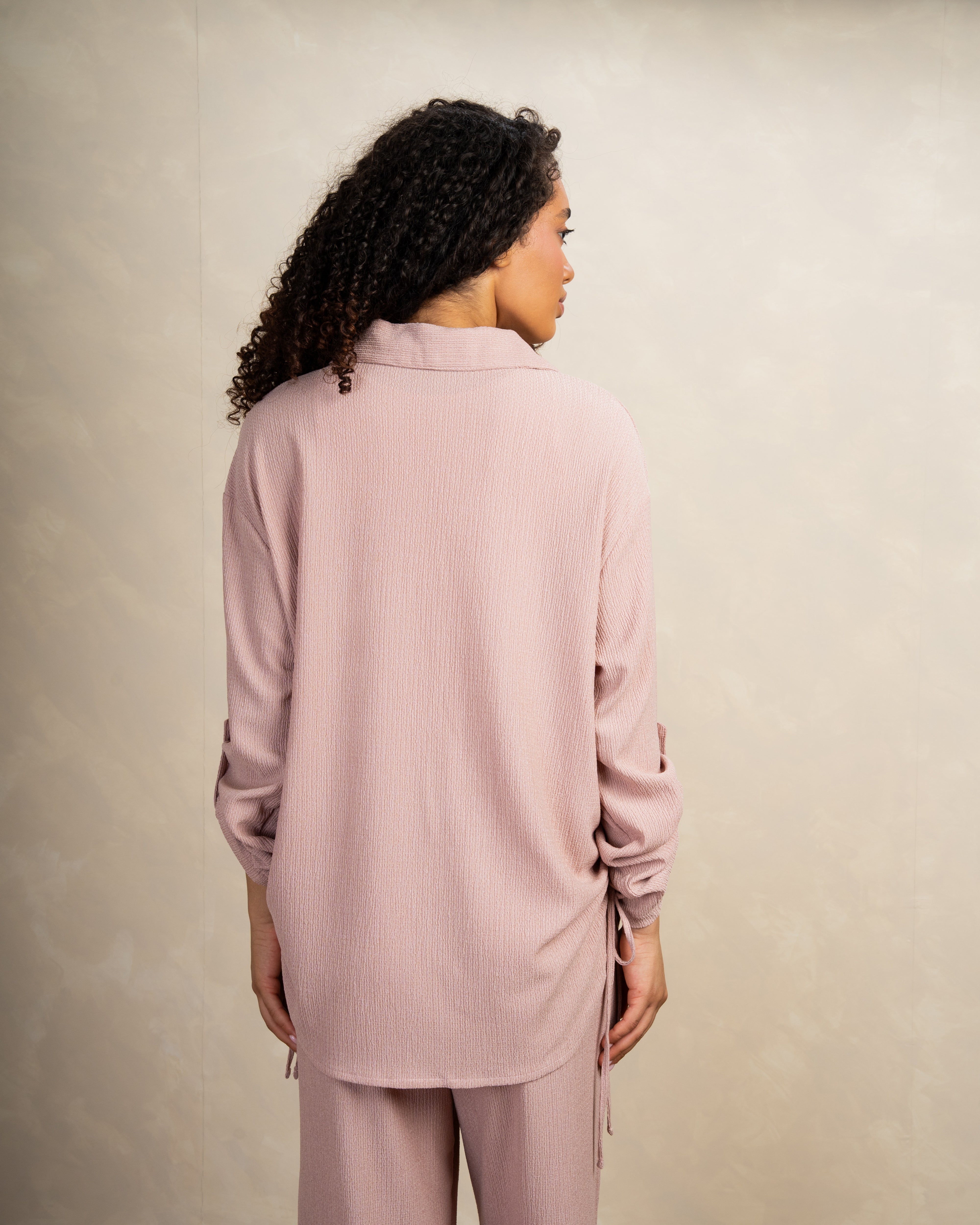 Long Shirt With Side Elastic Tie