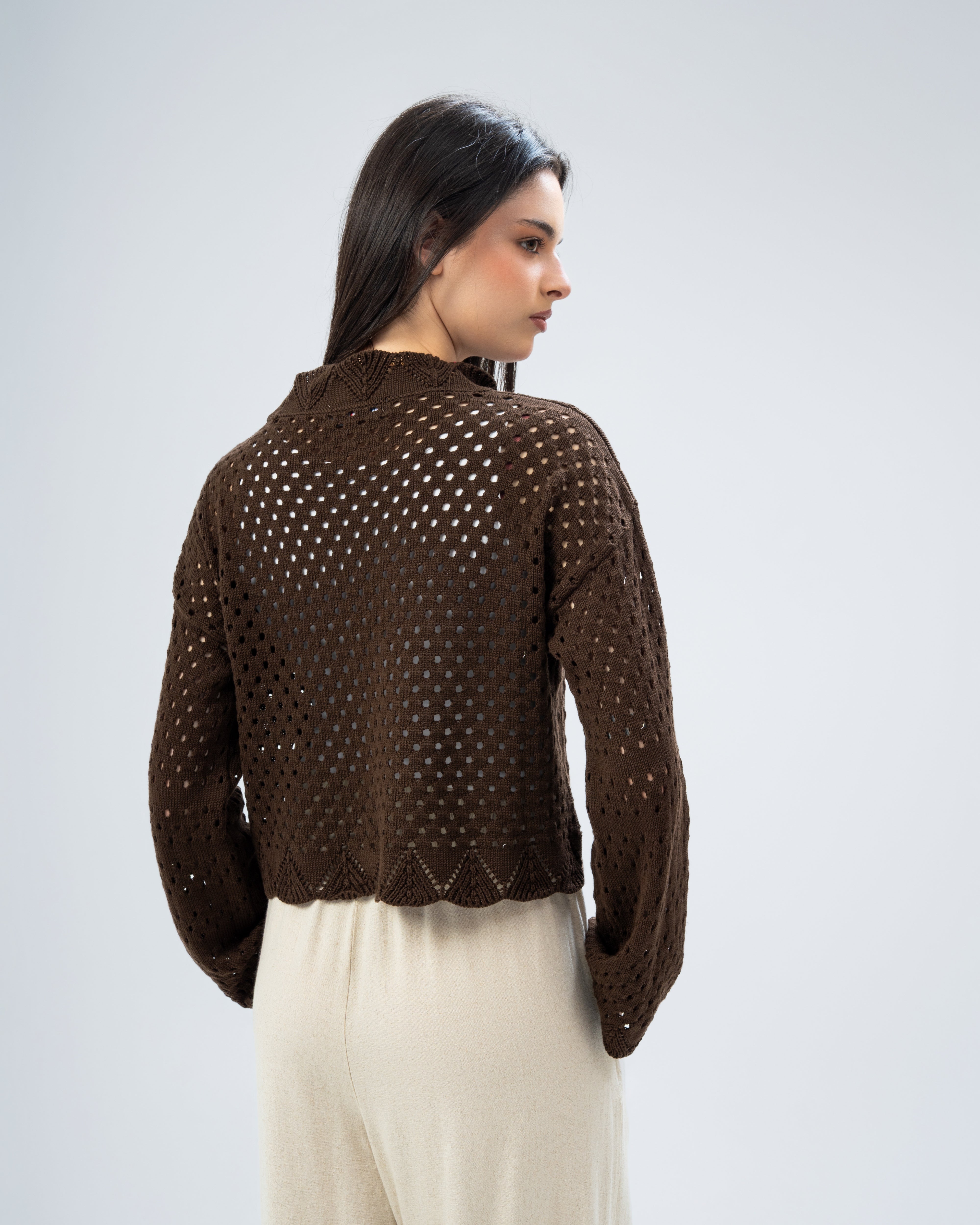 knitted Jacket with buttons.