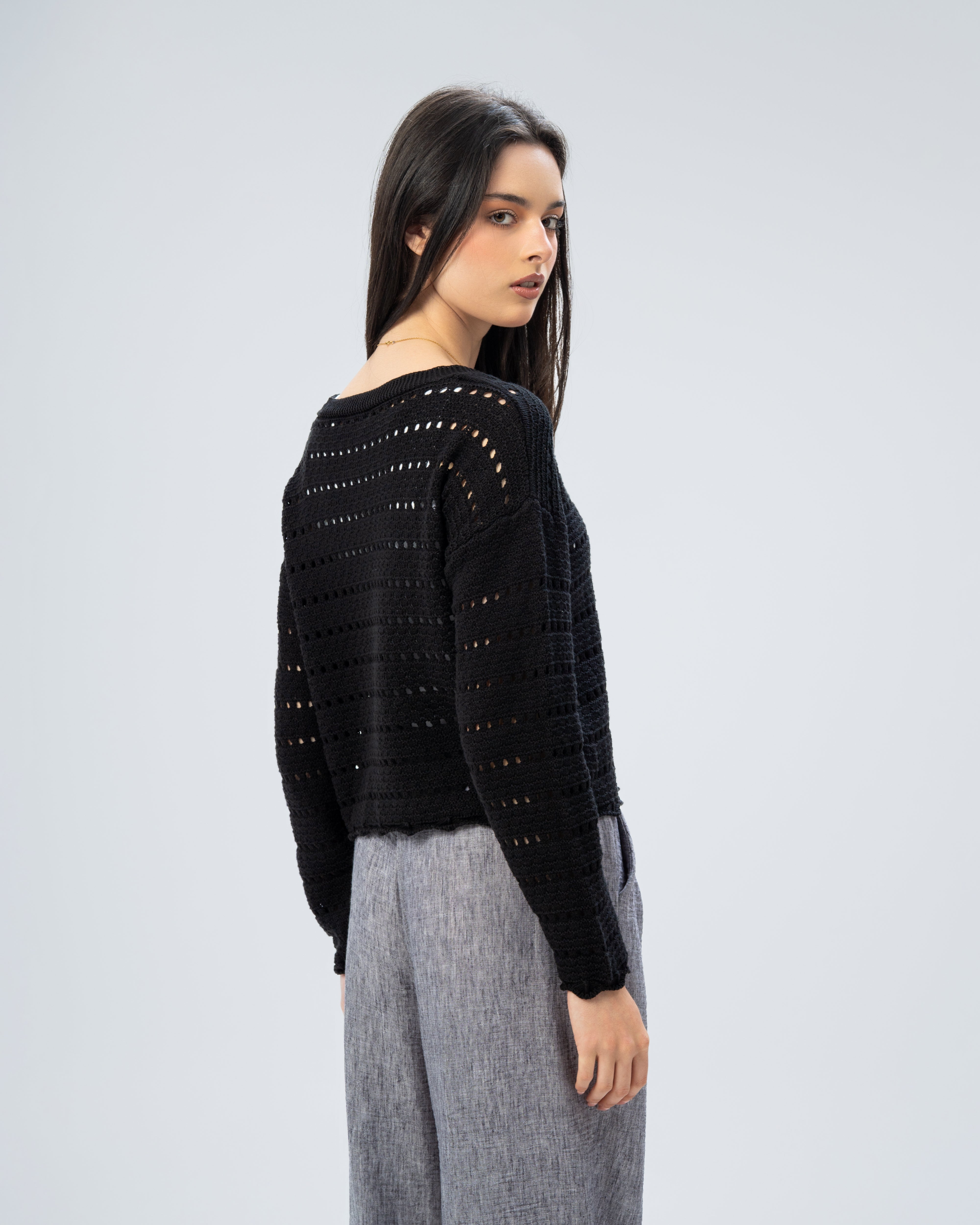 knitted Jacket with buttons.