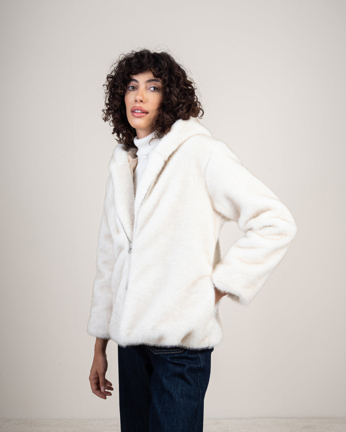 fur jacket with hood
