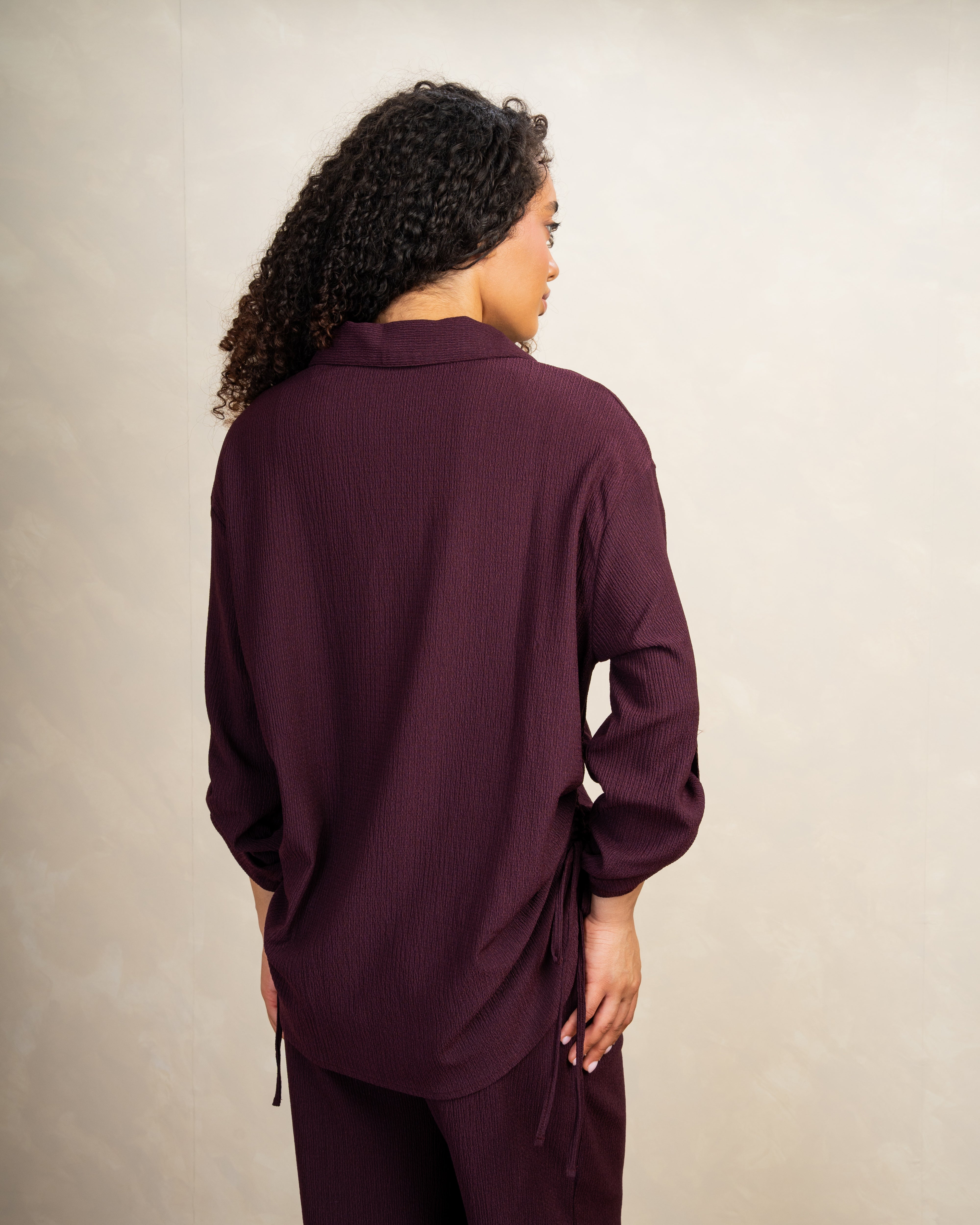 Long Shirt With Side Elastic Tie