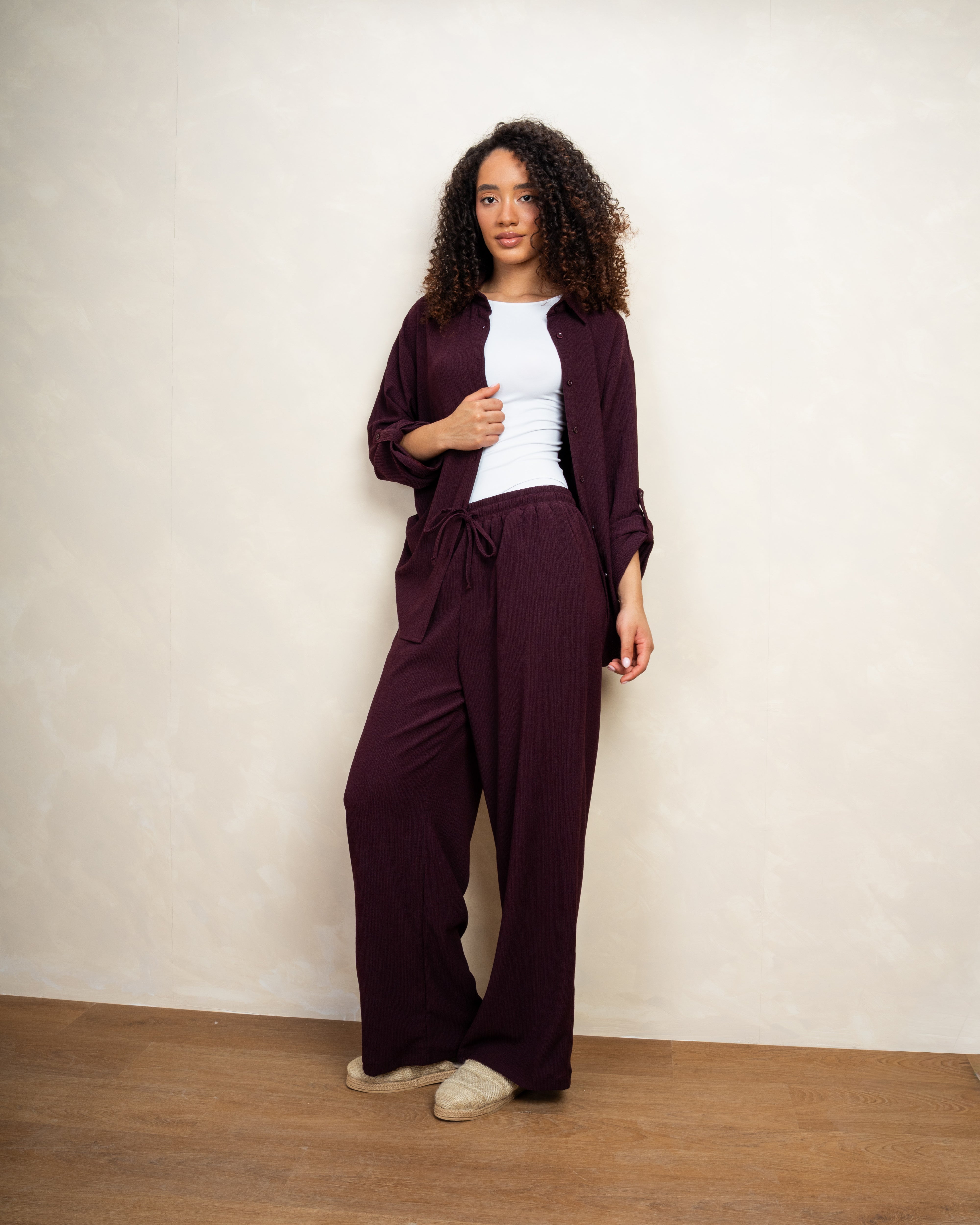 Long Shirt With Side Elastic Tie