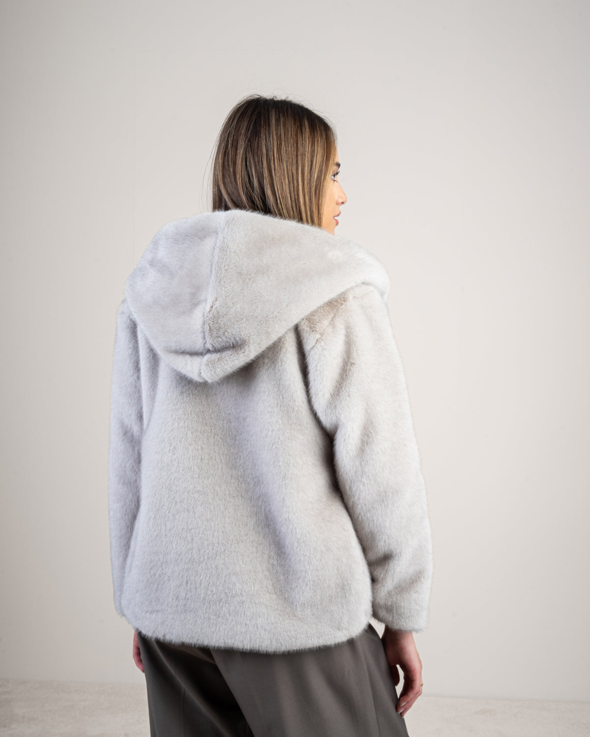 fur jacket with hood