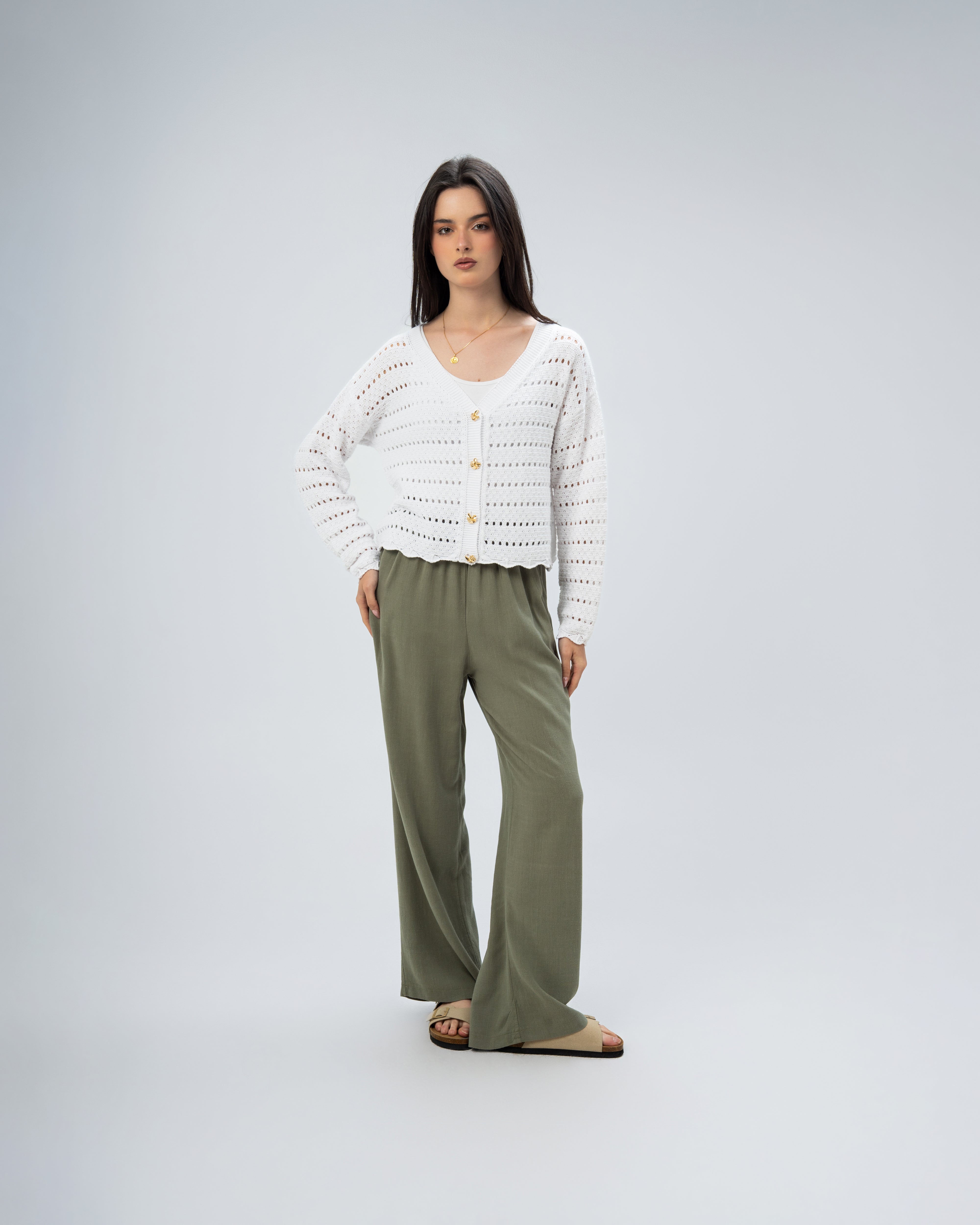 knitted Jacket with buttons.