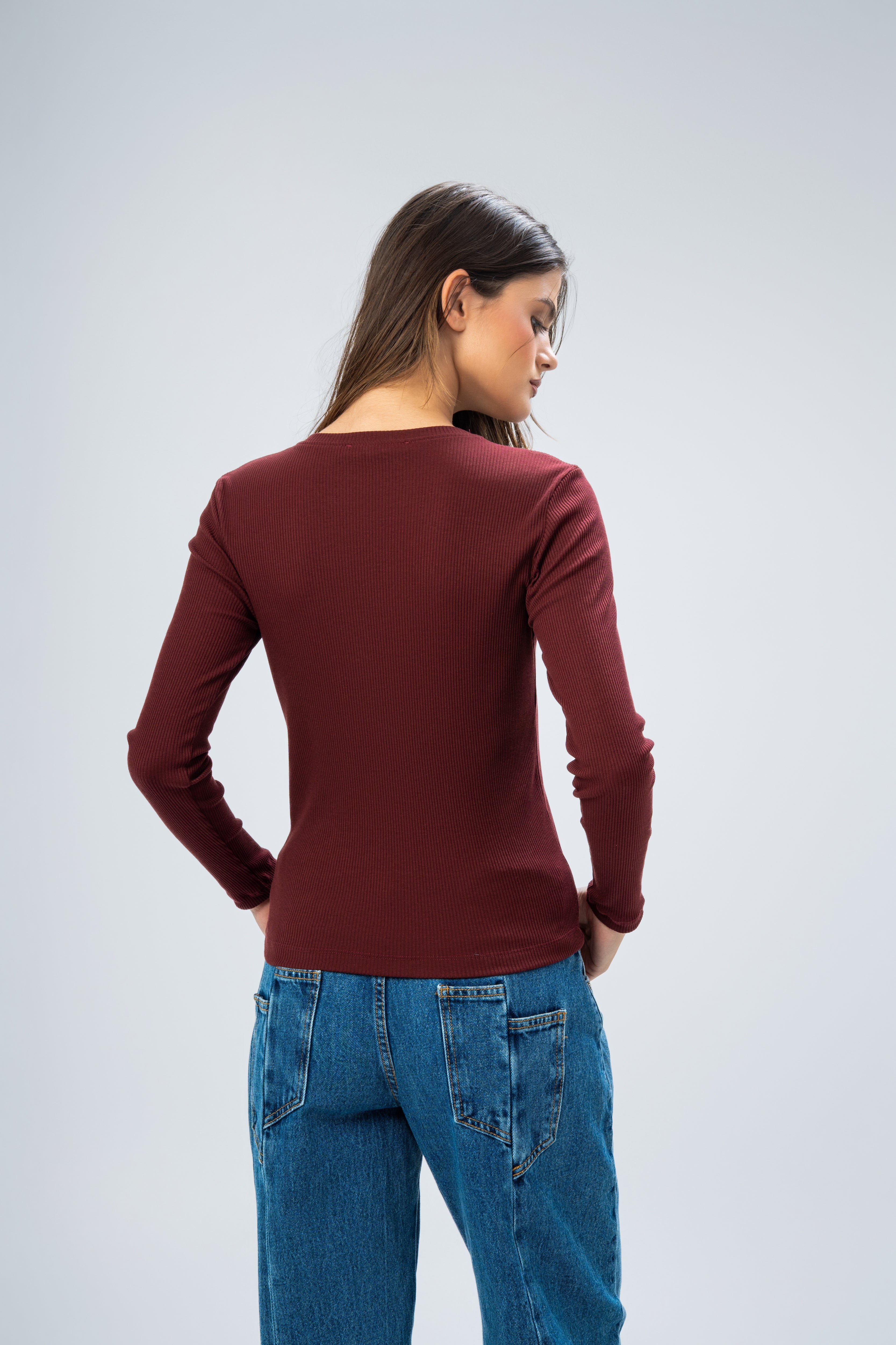 Basic Top – Plain (Light Ribbed Sleeves)
