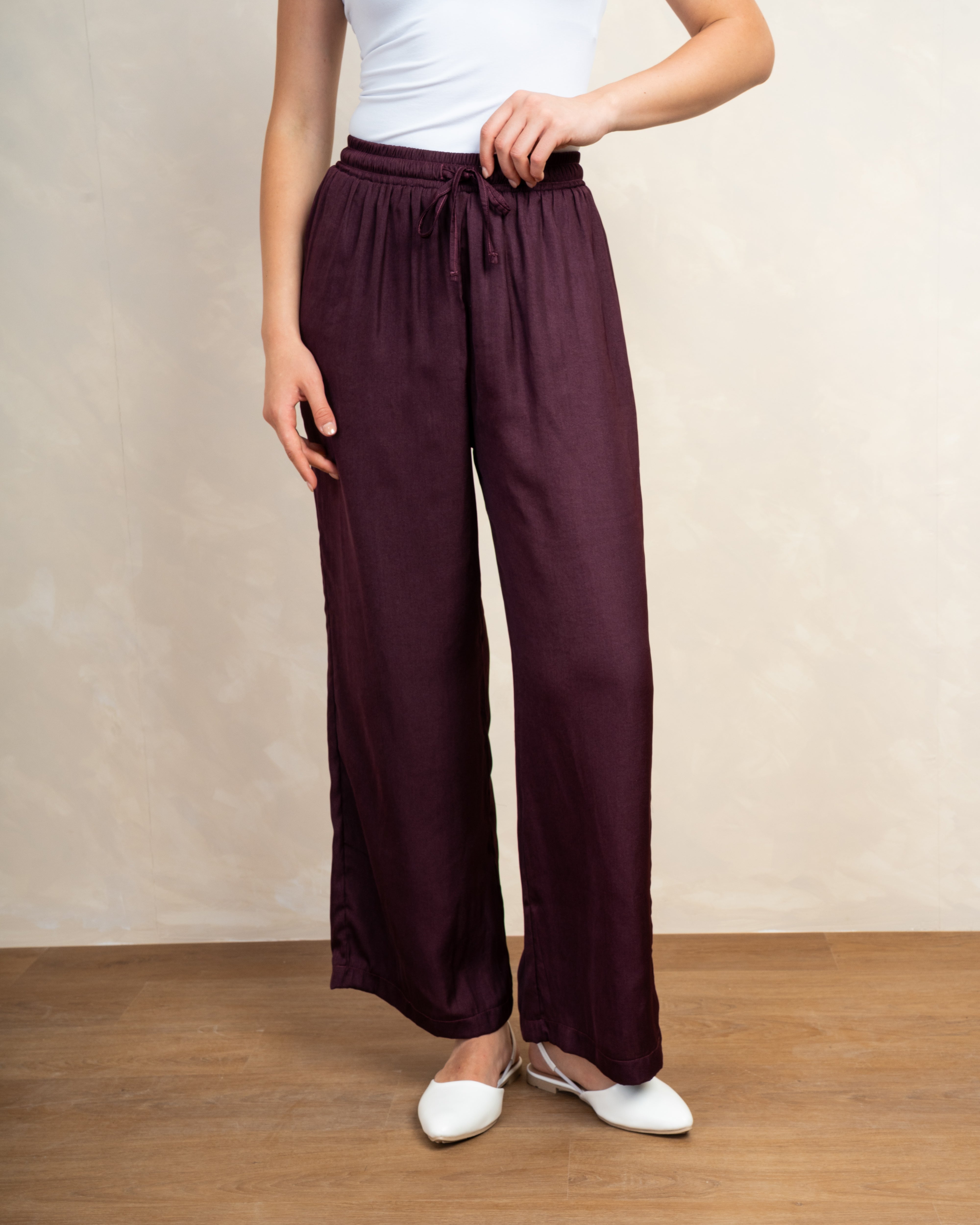 Soft Satin Drawstring Trouser