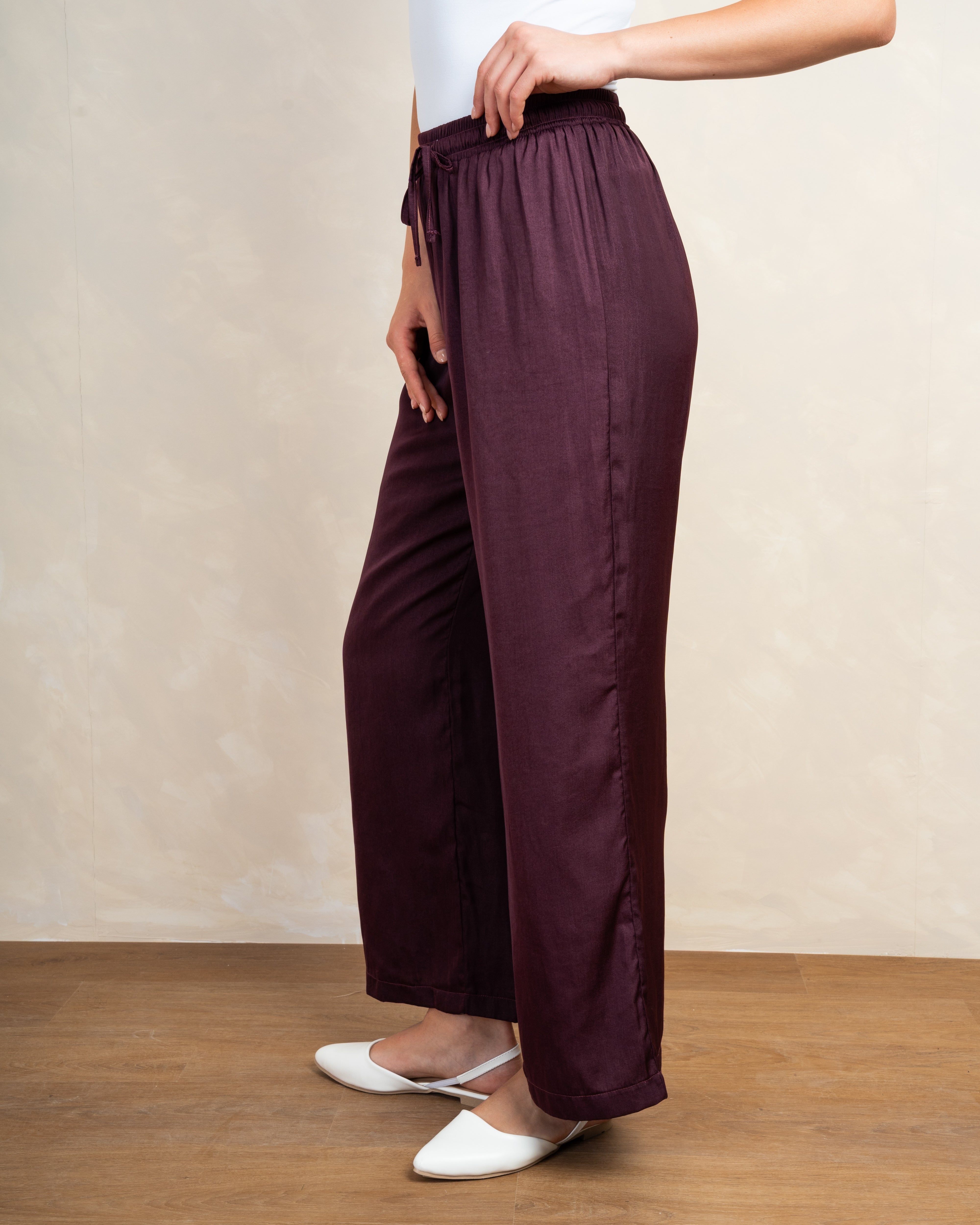 Soft Satin Drawstring Trouser