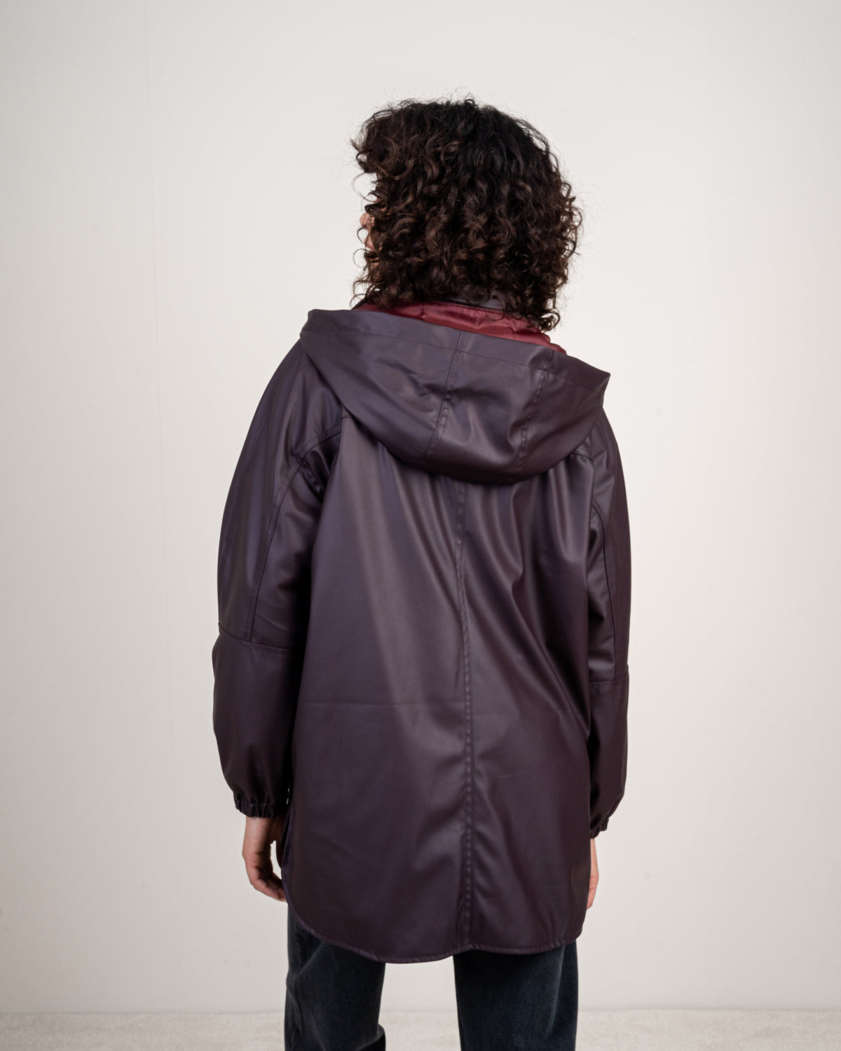 Leather jacket with a pocket on the side