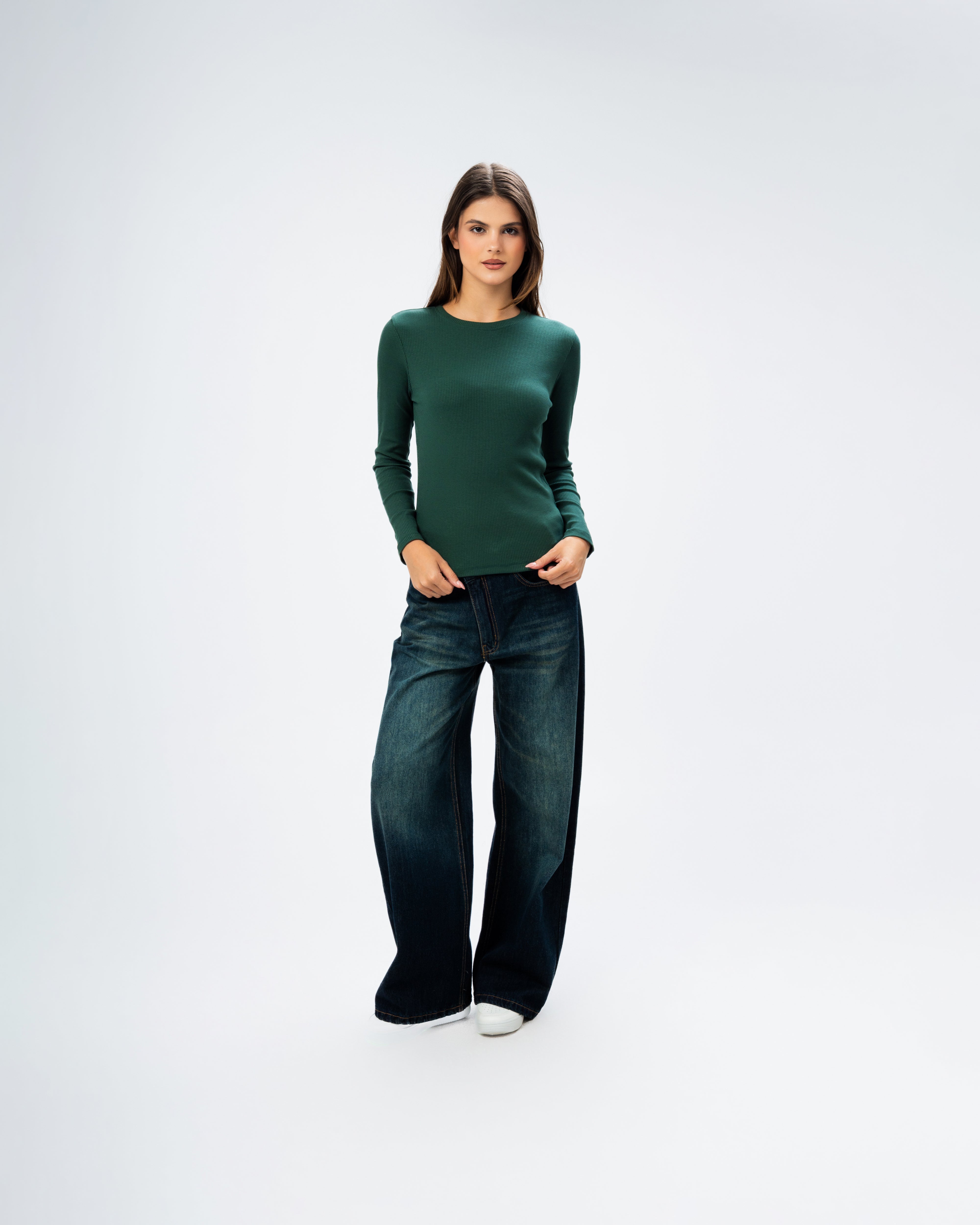 Basic Top – Plain (Light Ribbed Sleeves)