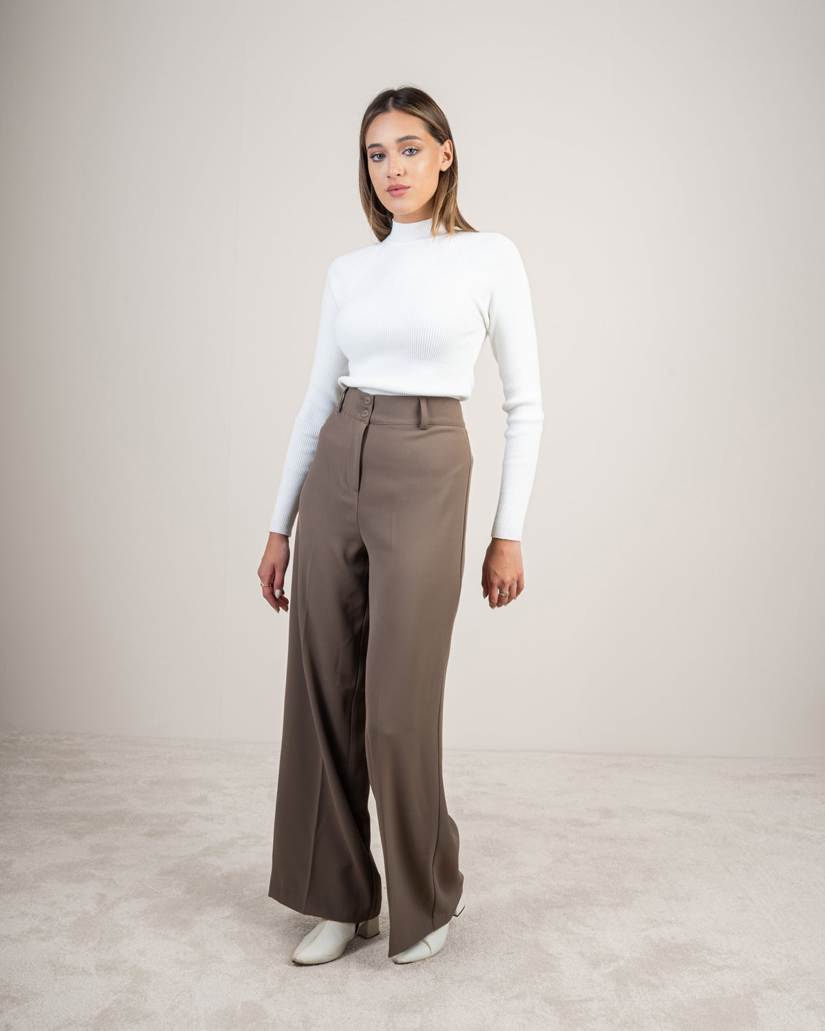 Plain wide-leg Pants