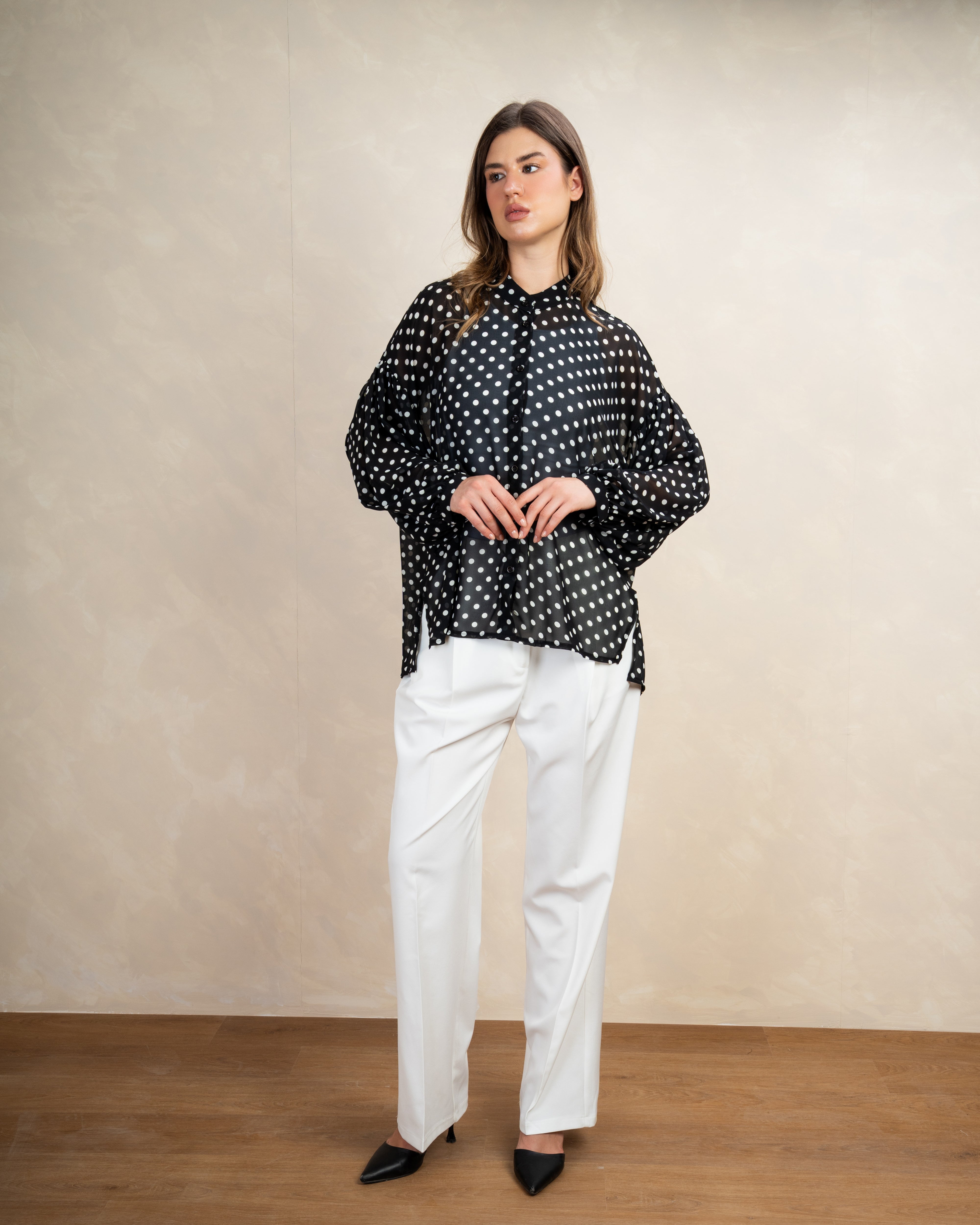 Long Polka Dot Shirt In Different Colors