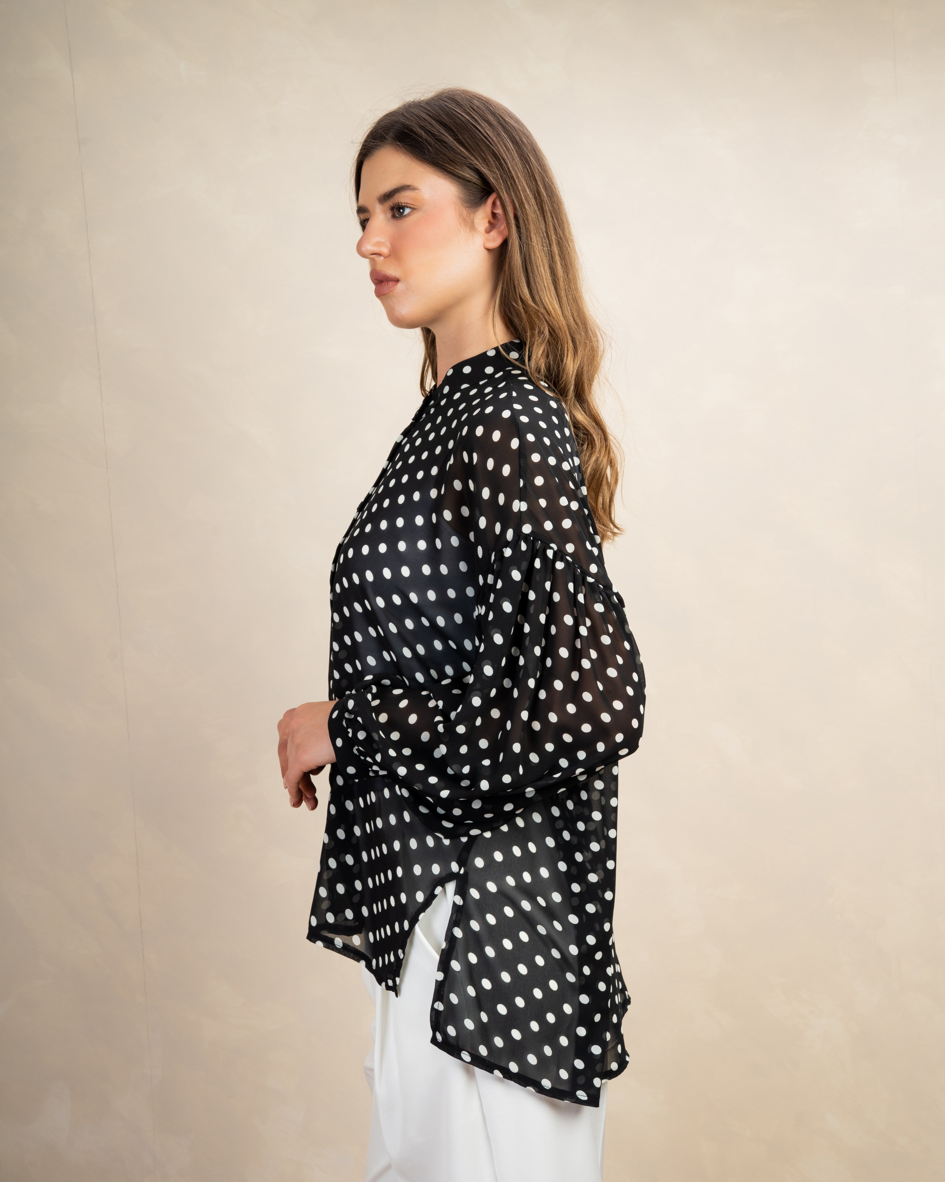 Long Polka Dot Shirt In Different Colors