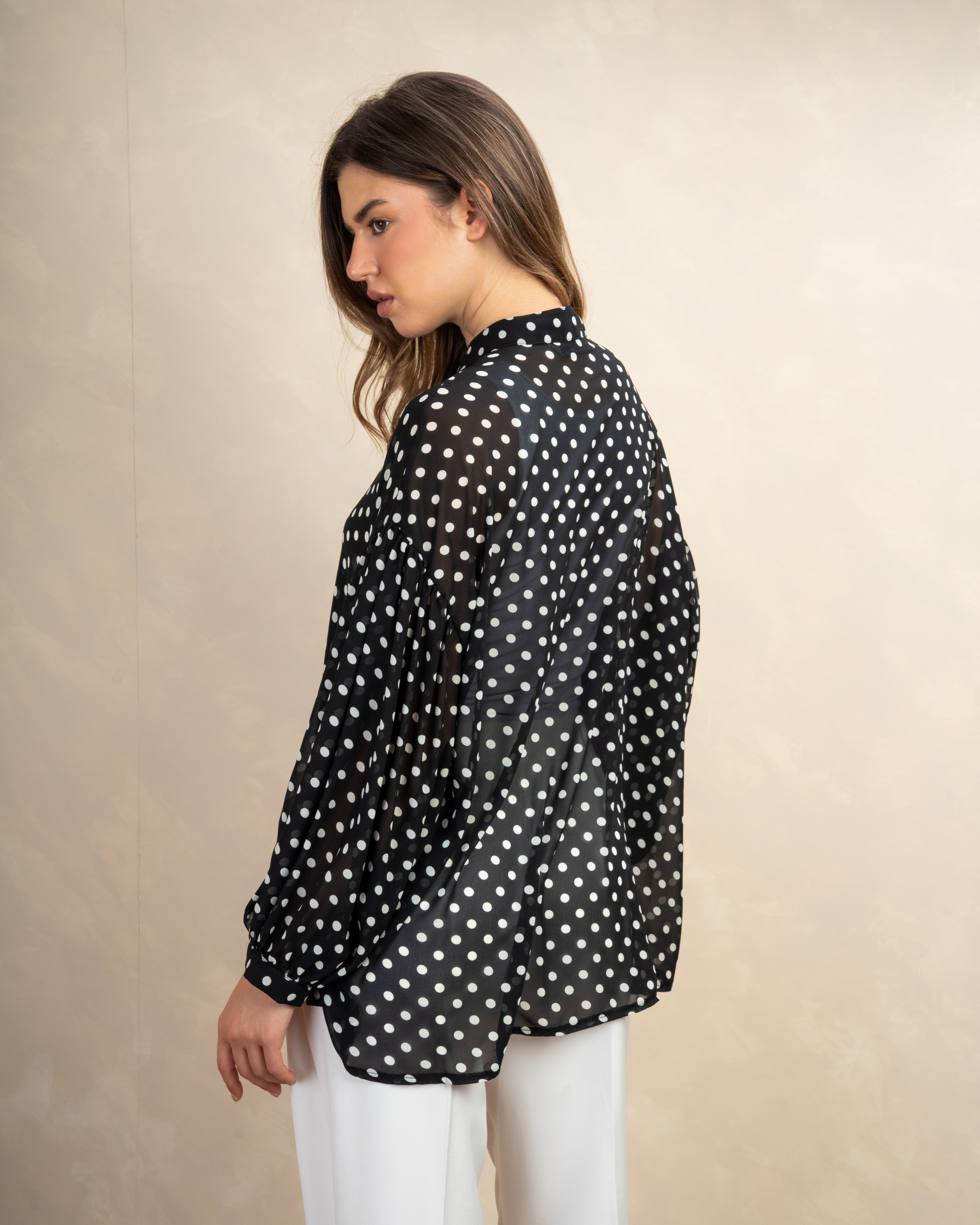 Long Polka Dot Shirt In Different Colors
