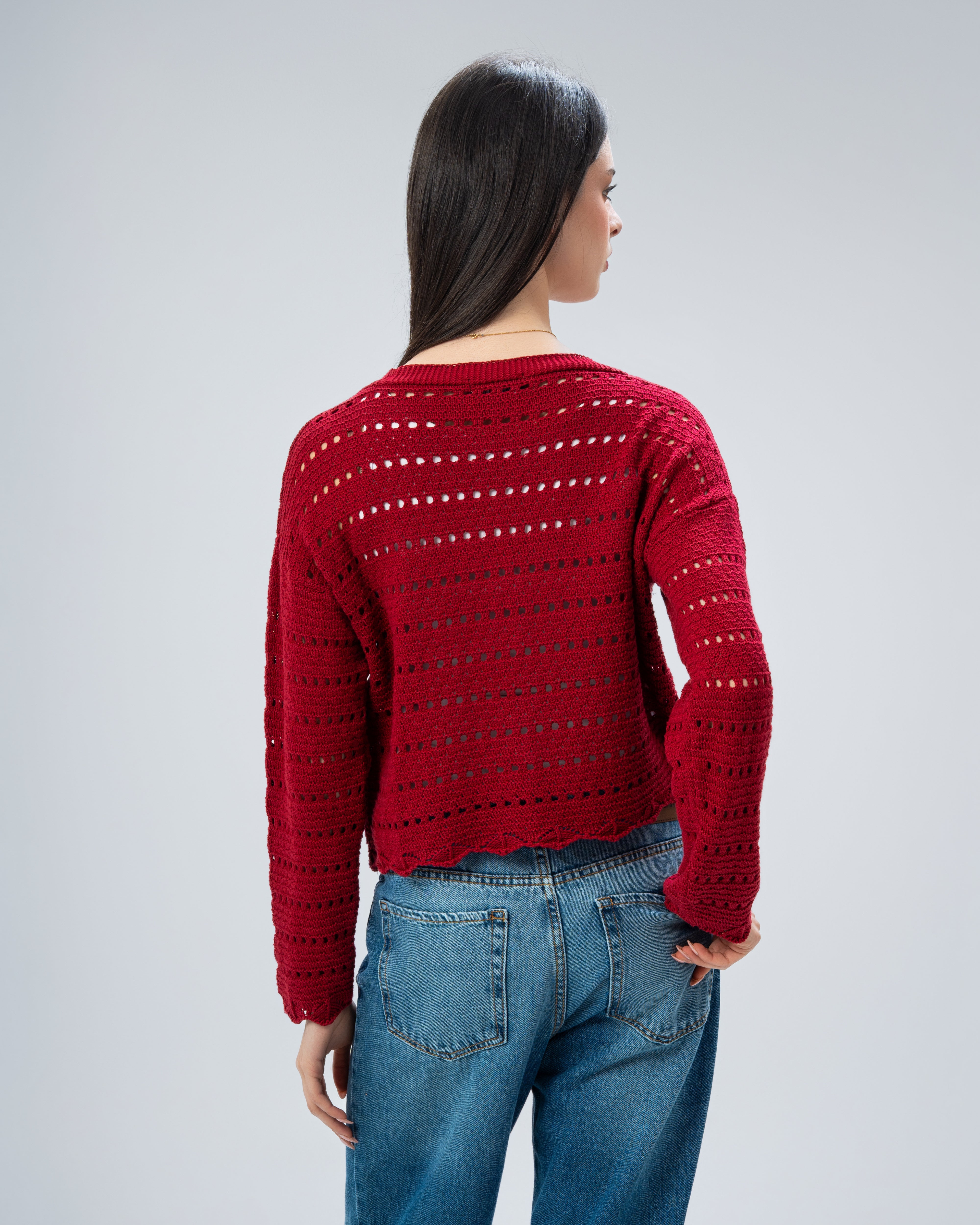 knitted Jacket with buttons.