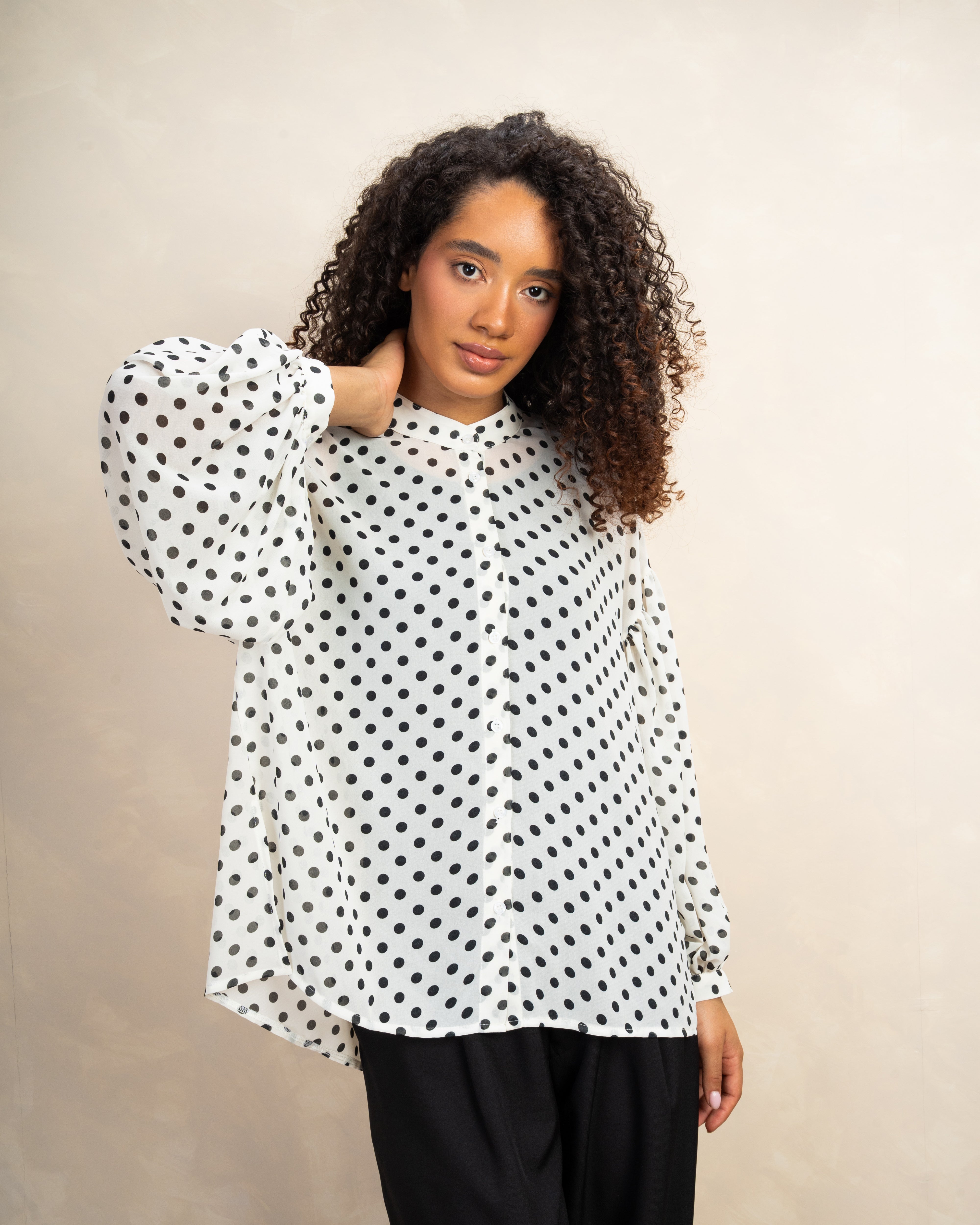 Long Polka Dot Shirt In Different Colors