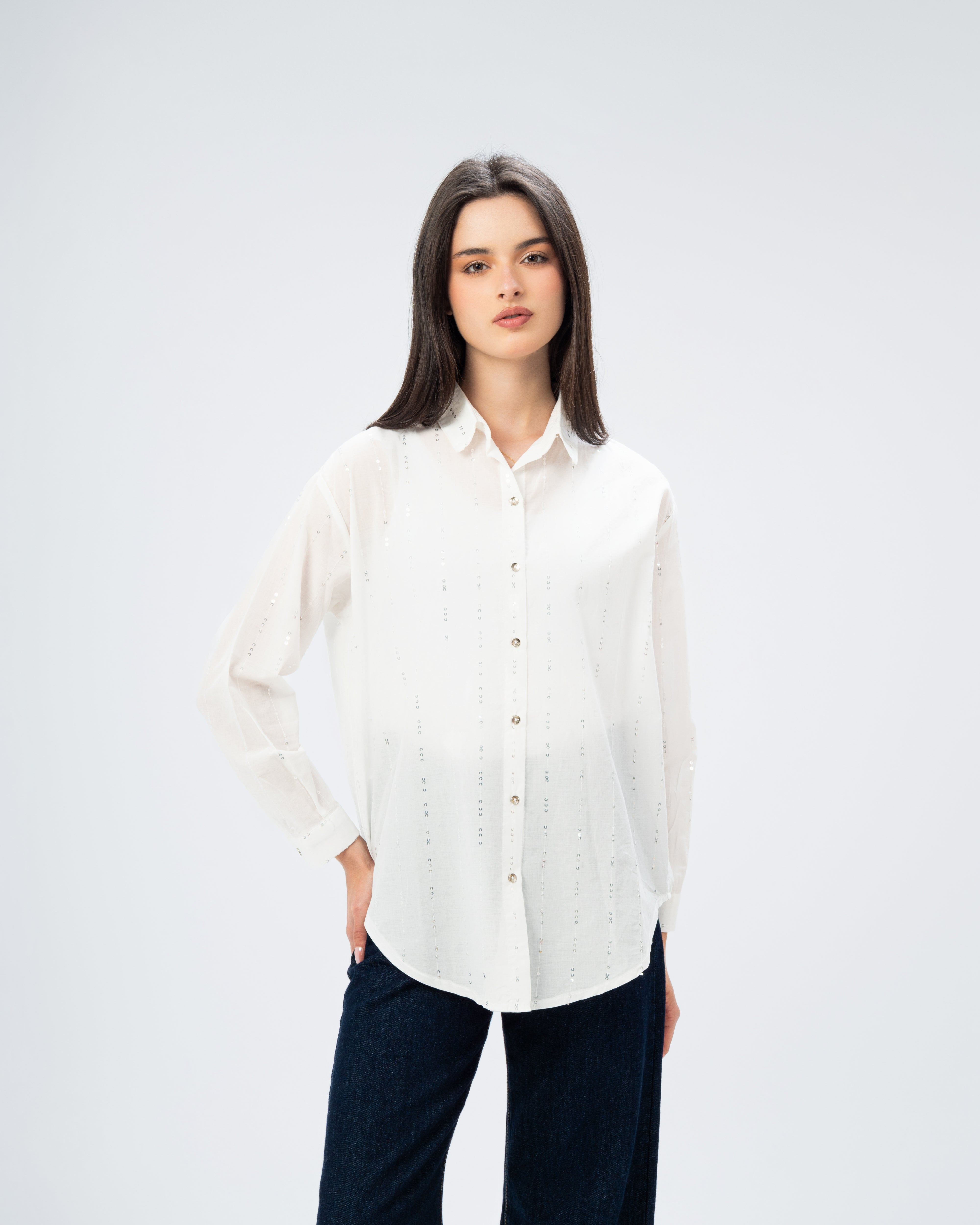 Glam Vertical Sequin Shirt