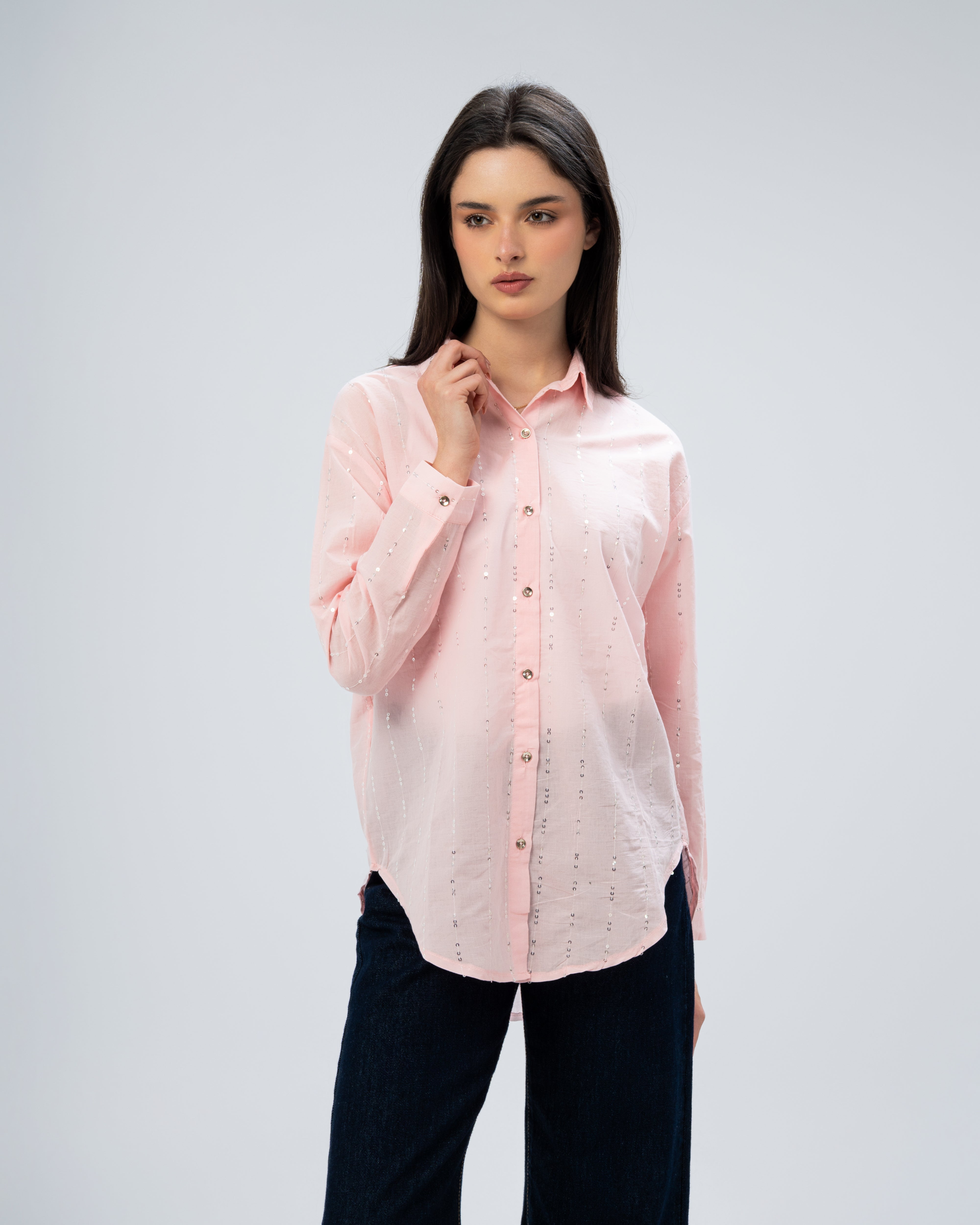 Glam Vertical Sequin Shirt