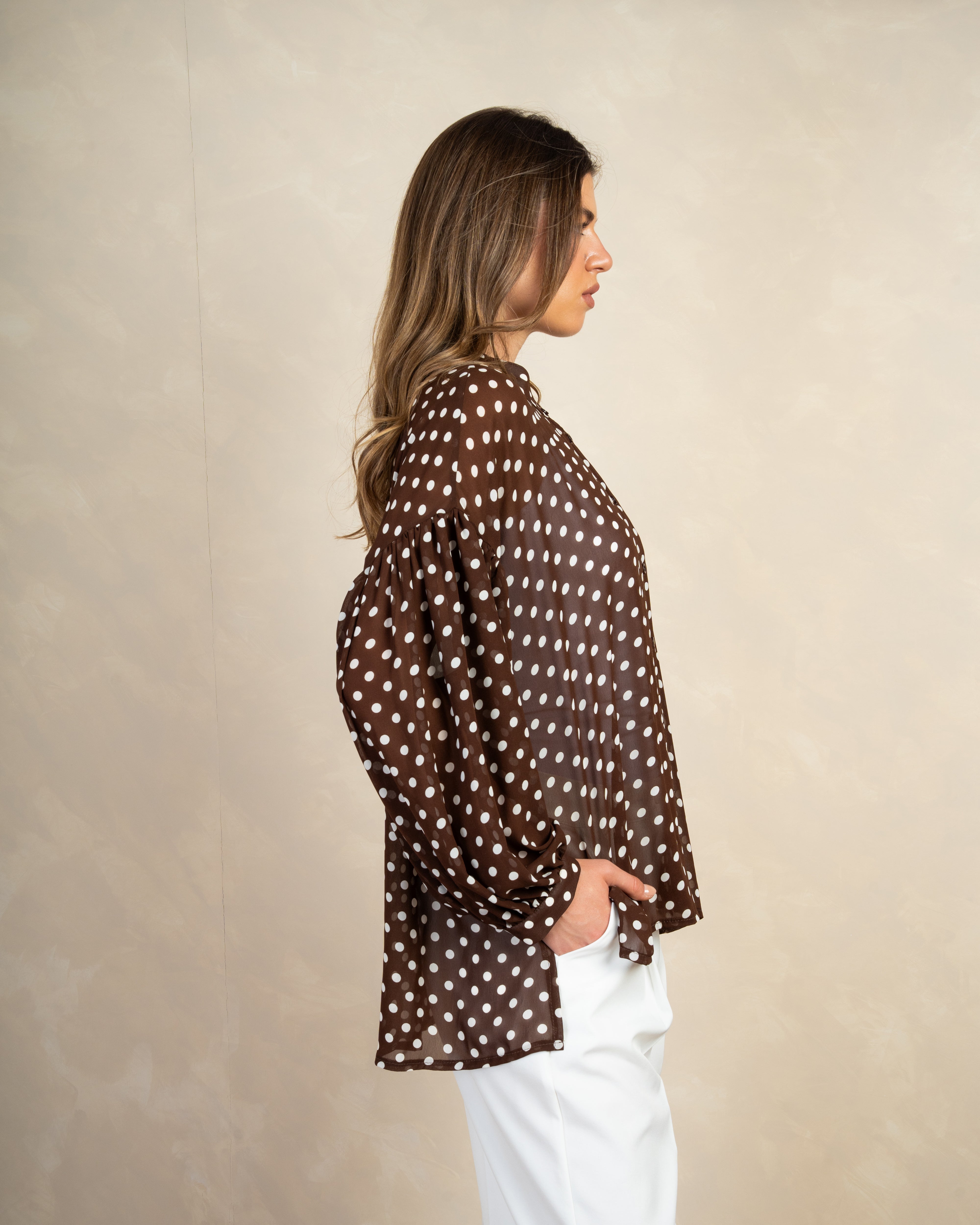 Long Polka Dot Shirt In Different Colors