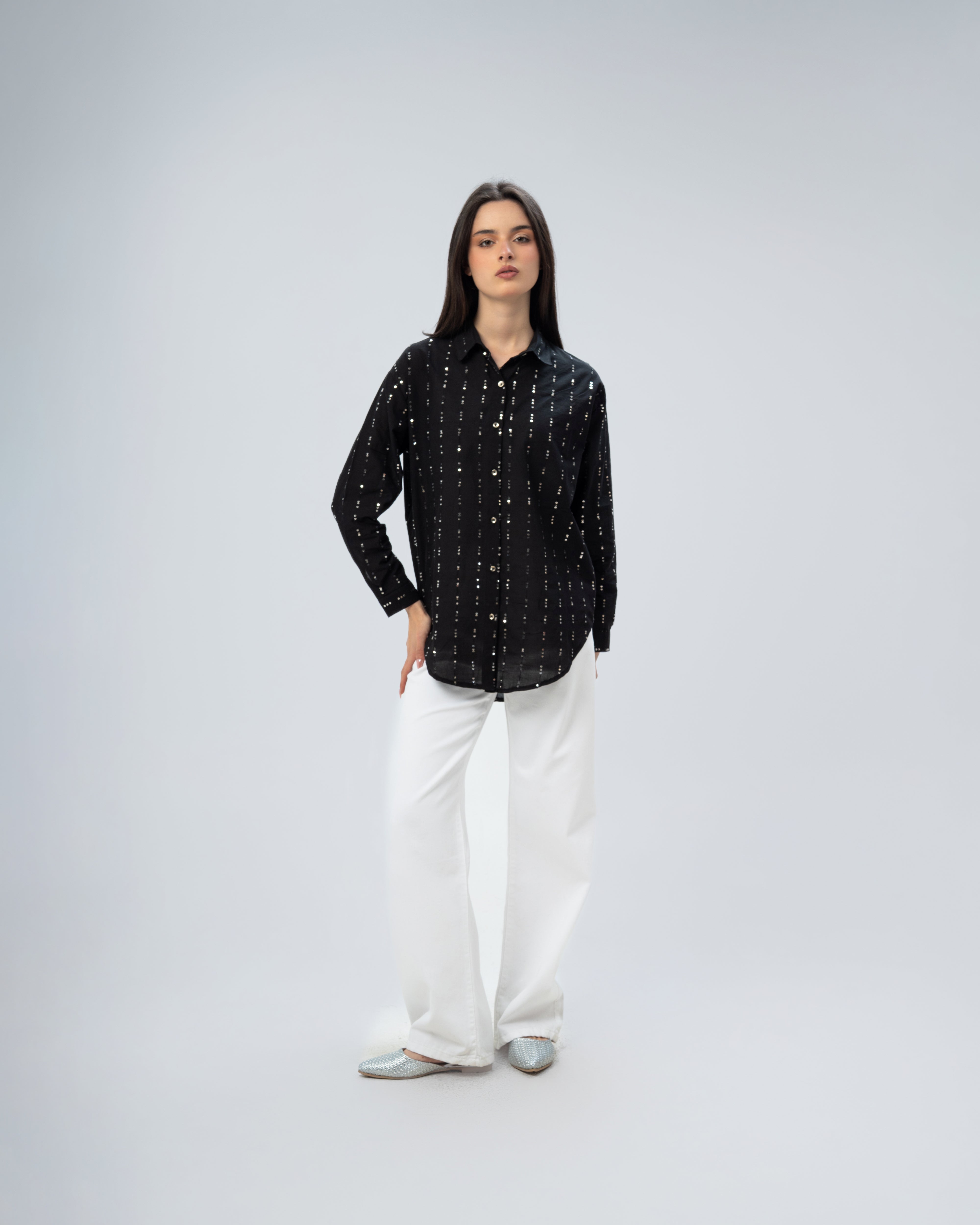 Glam Vertical Sequin Shirt