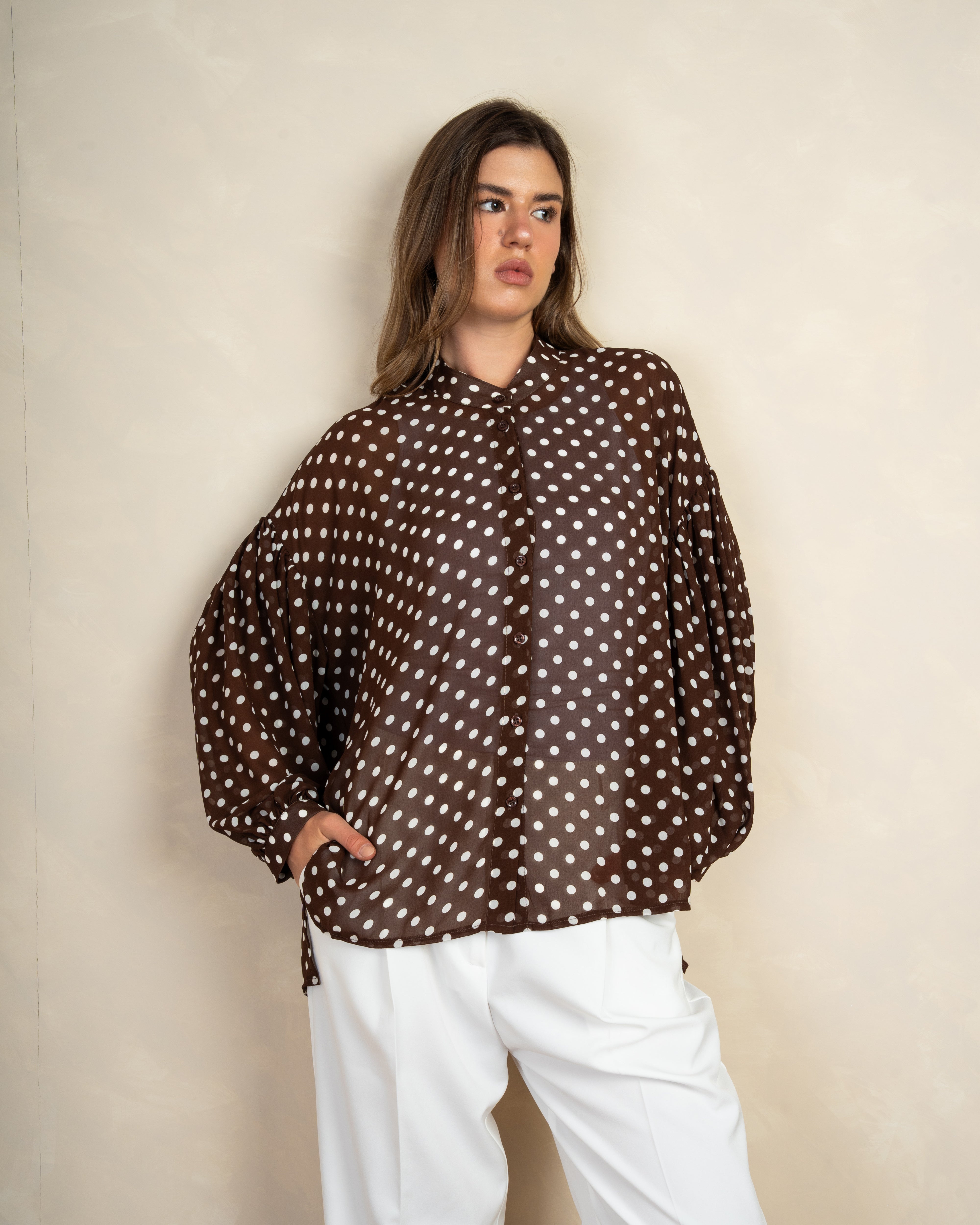 Long Polka Dot Shirt In Different Colors