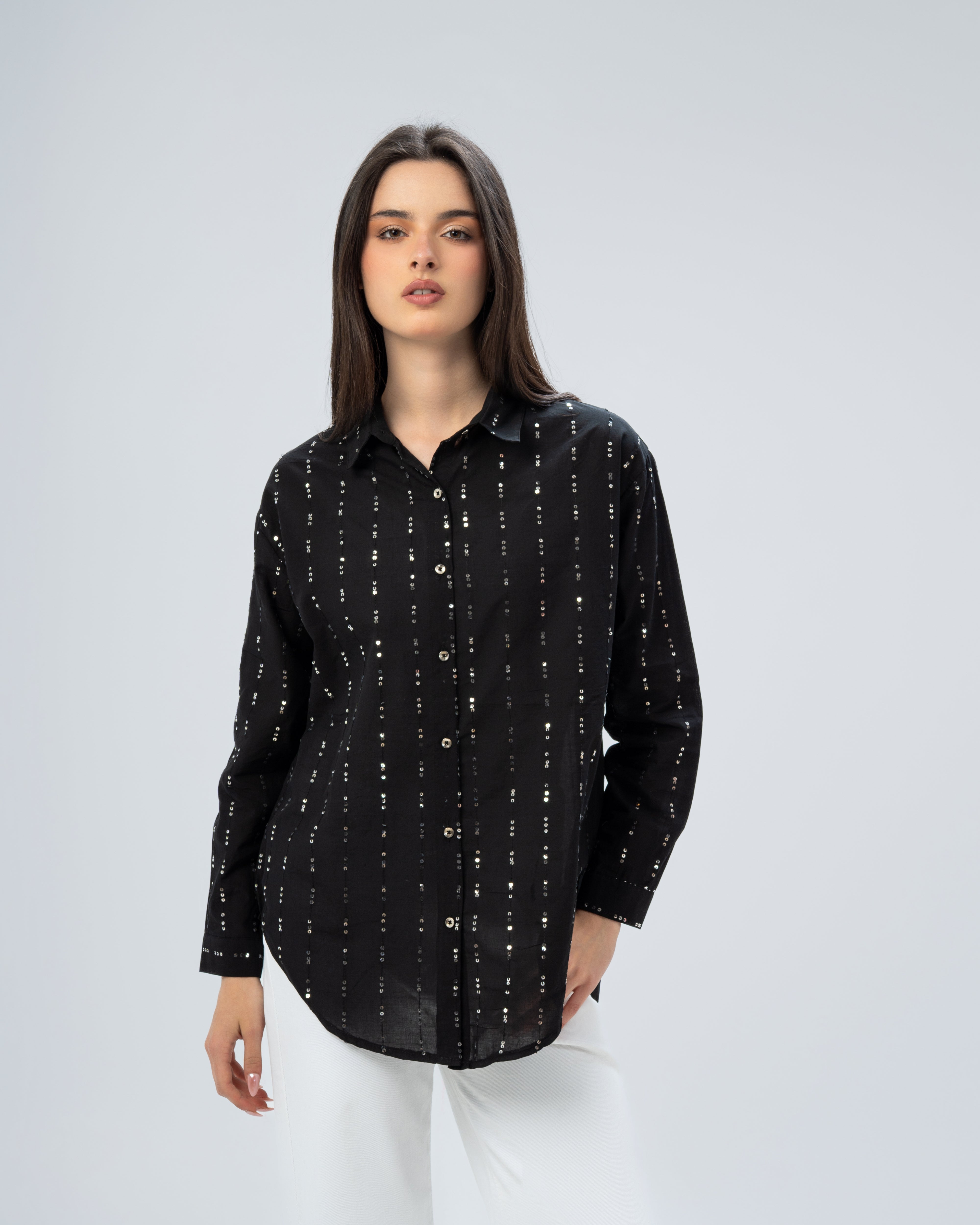 Glam Vertical Sequin Shirt