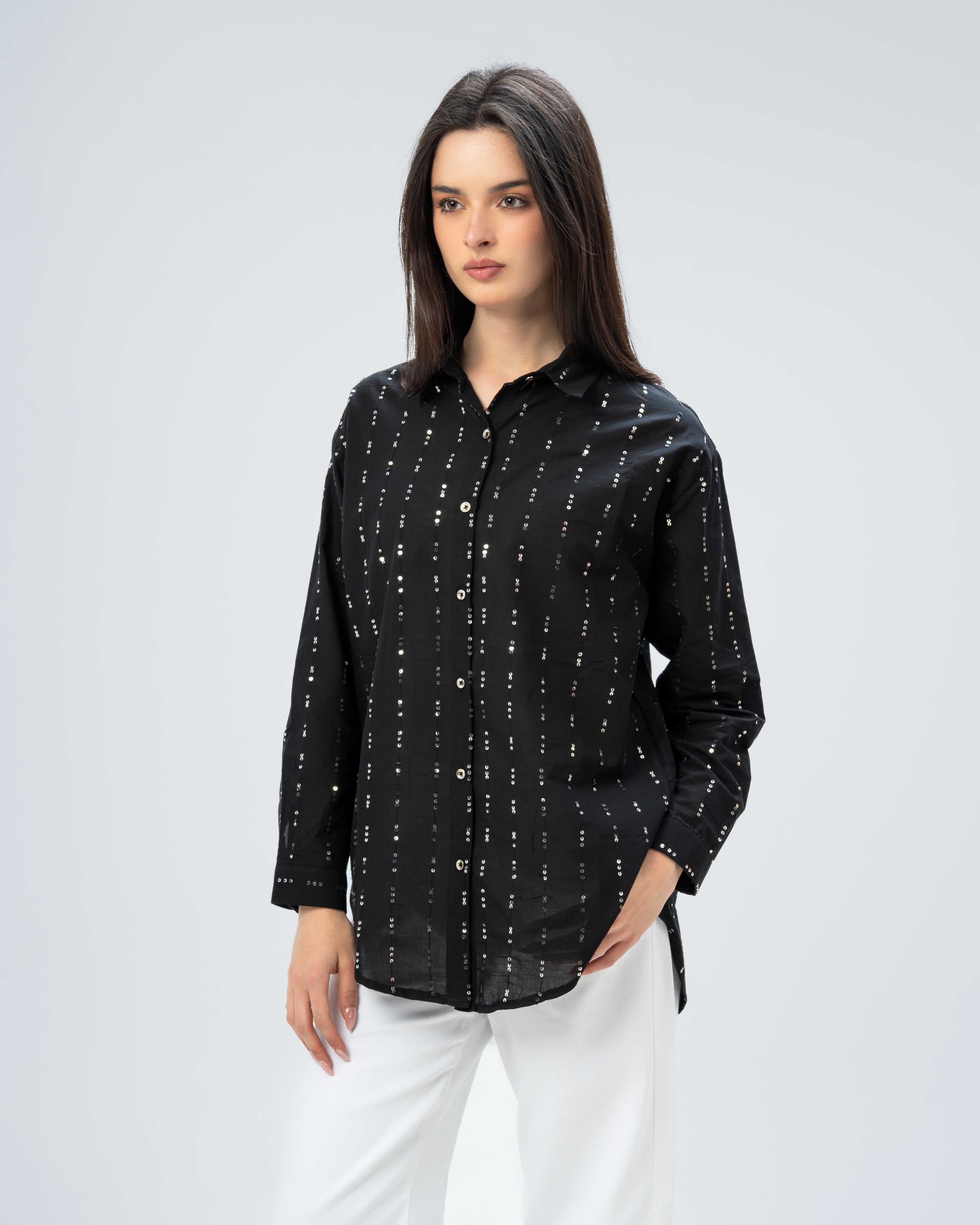 Glam Vertical Sequin Shirt