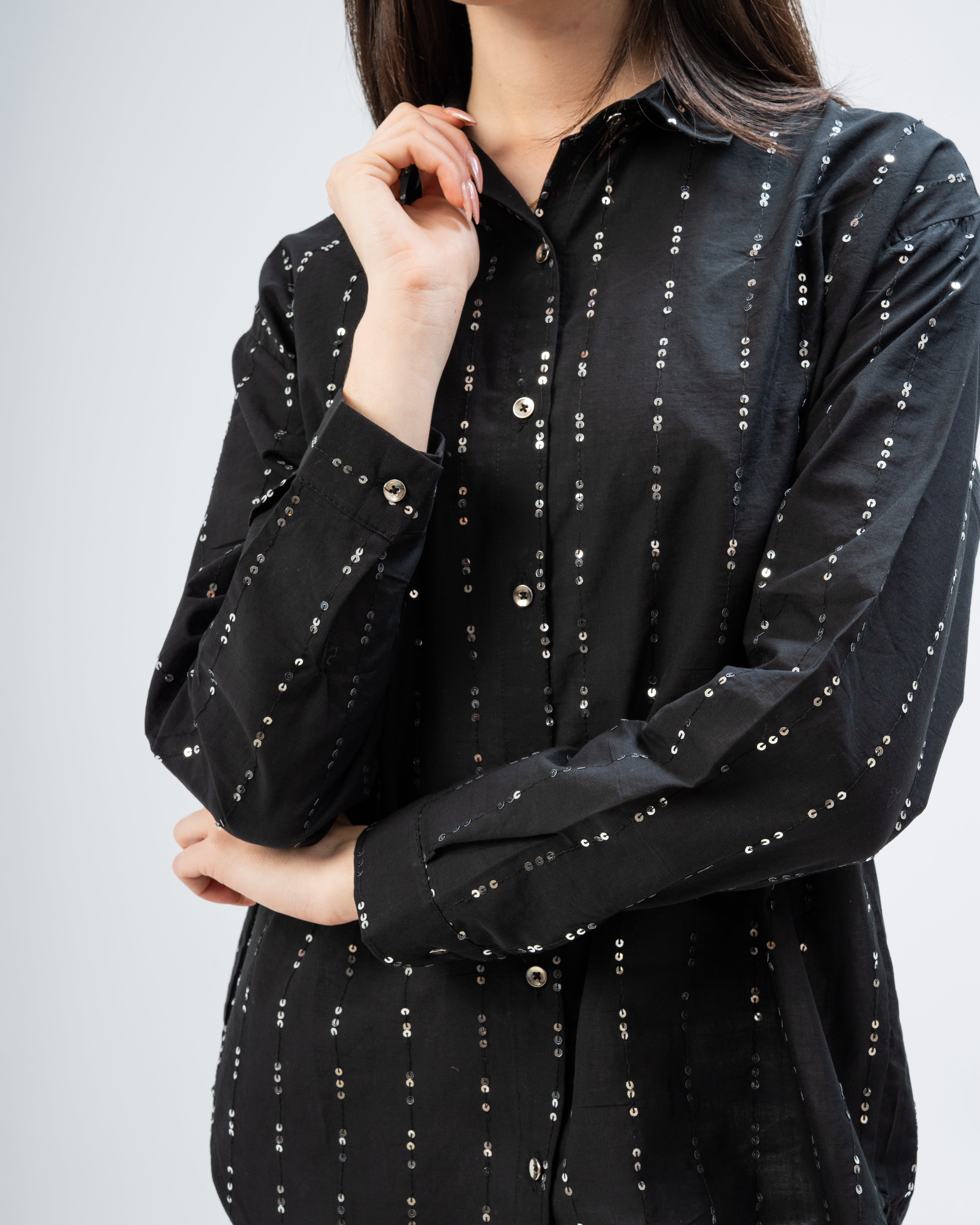 Glam Vertical Sequin Shirt