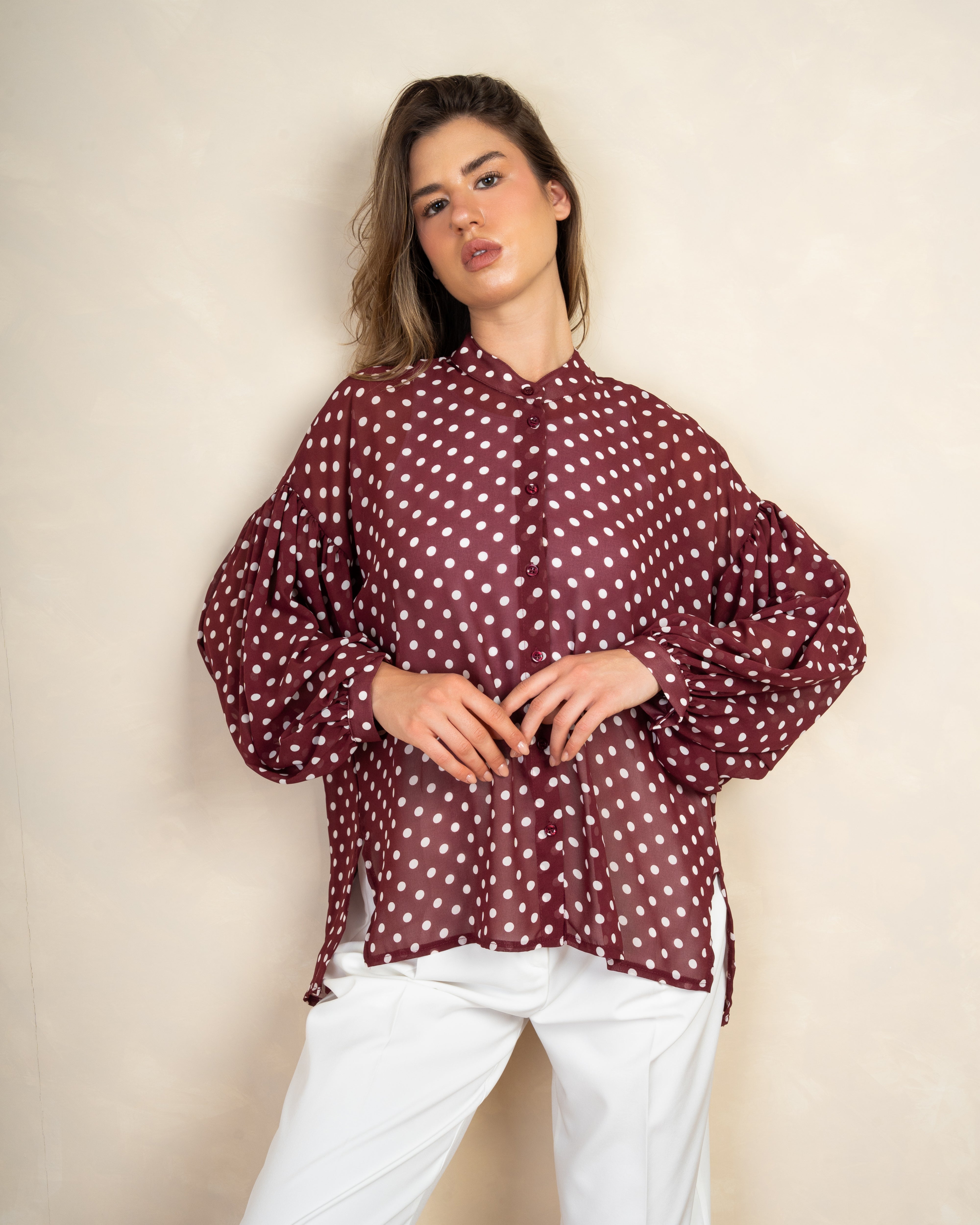 Long Polka Dot Shirt In Different Colors