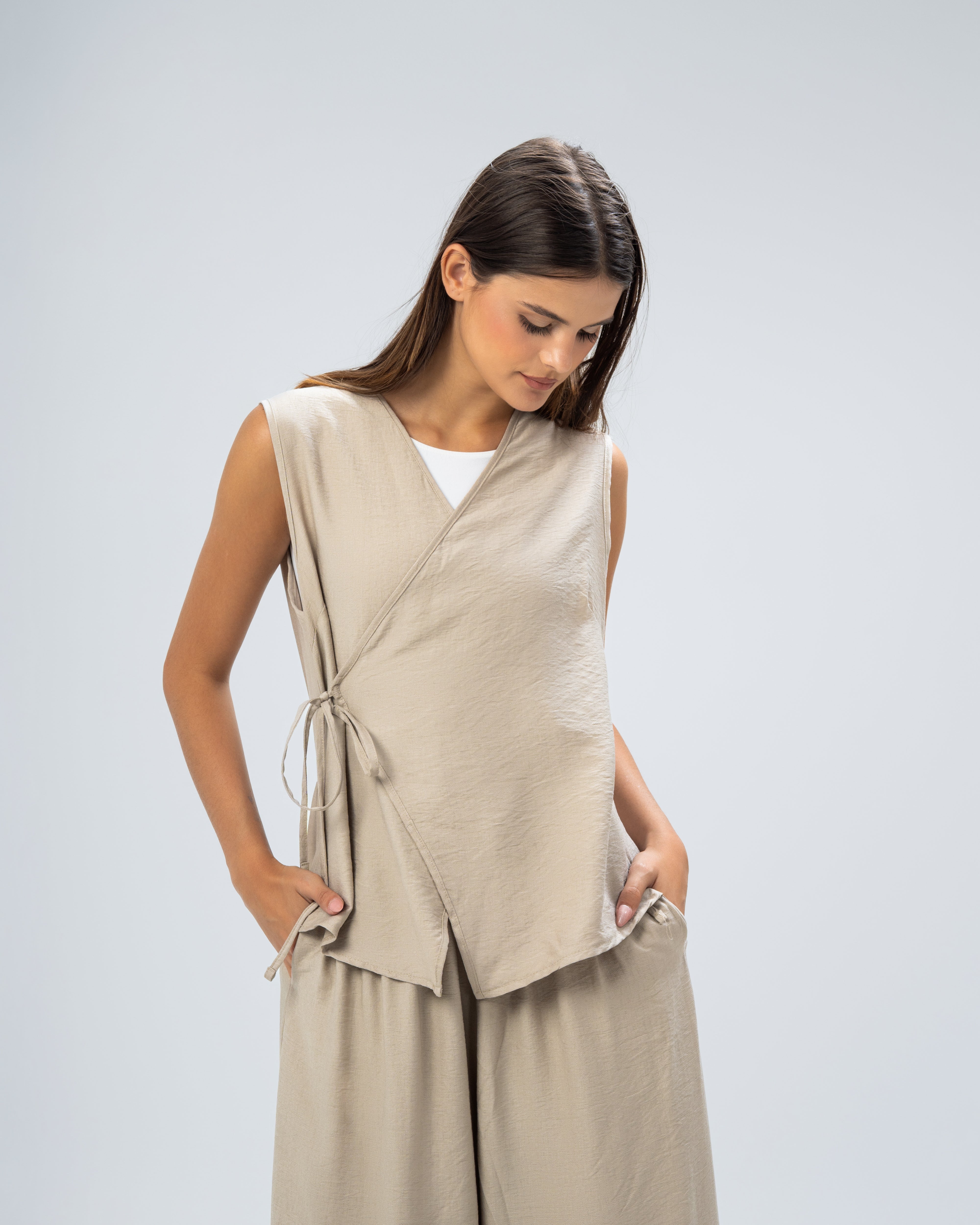 Linen jumpsuit cut