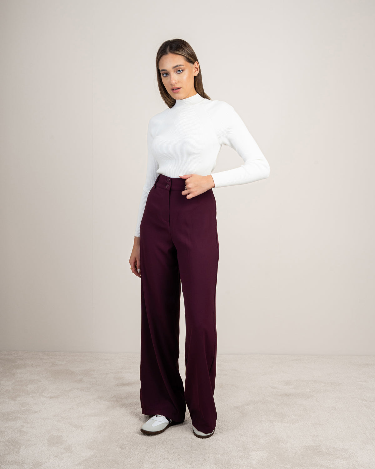 Plain wide-leg Pants