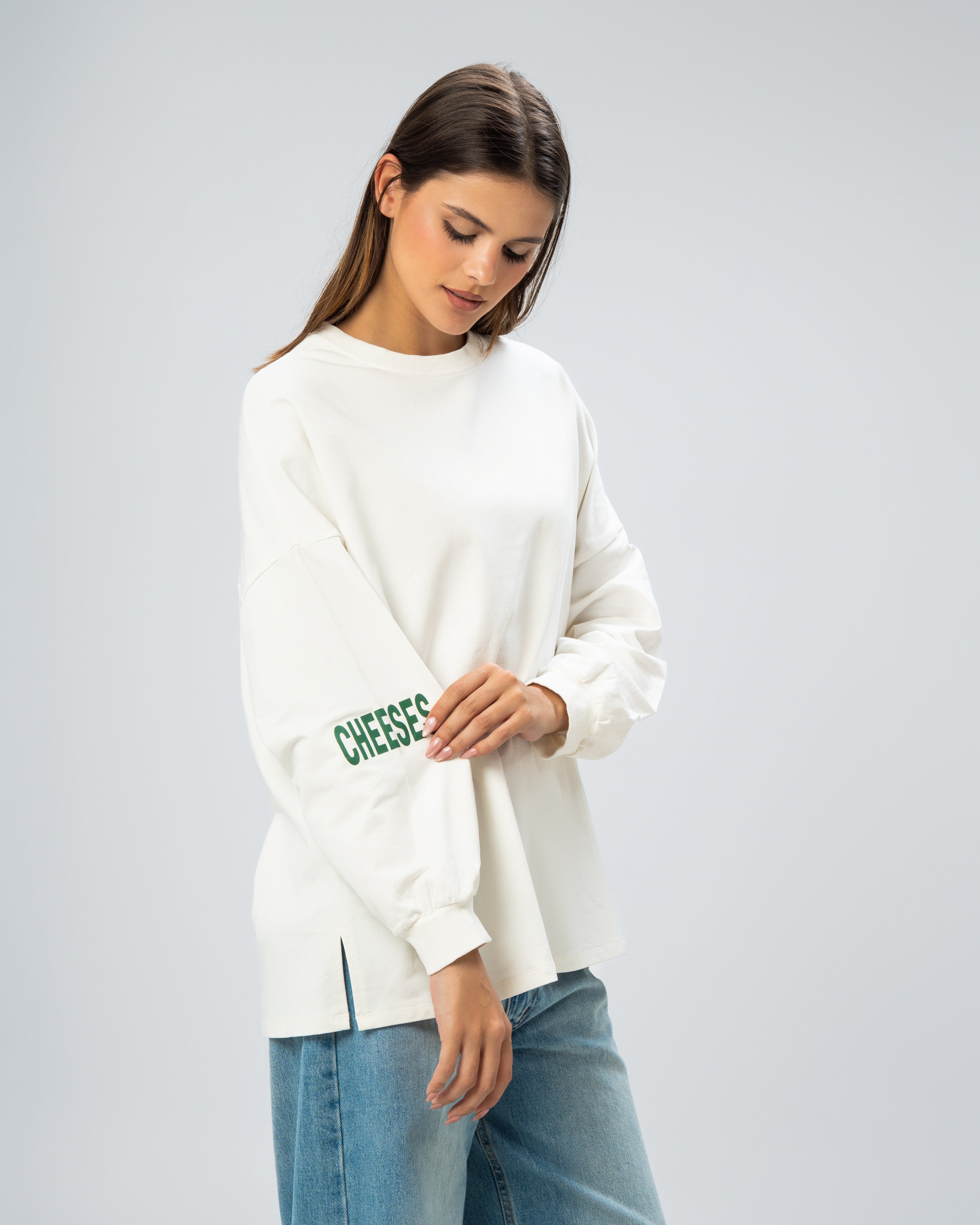Sweatshirt with print on the back