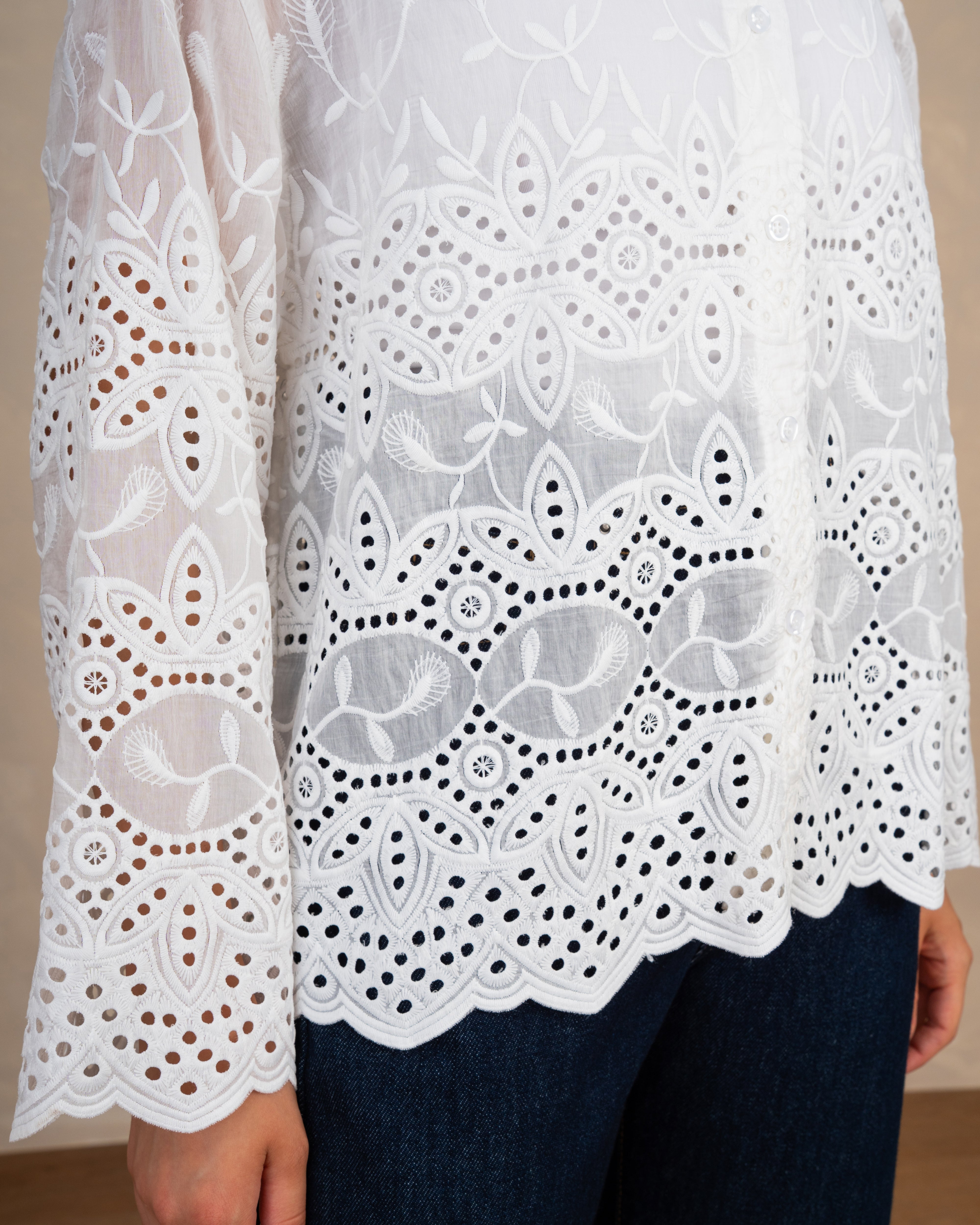 Elegant Floral Embroidered Shirt