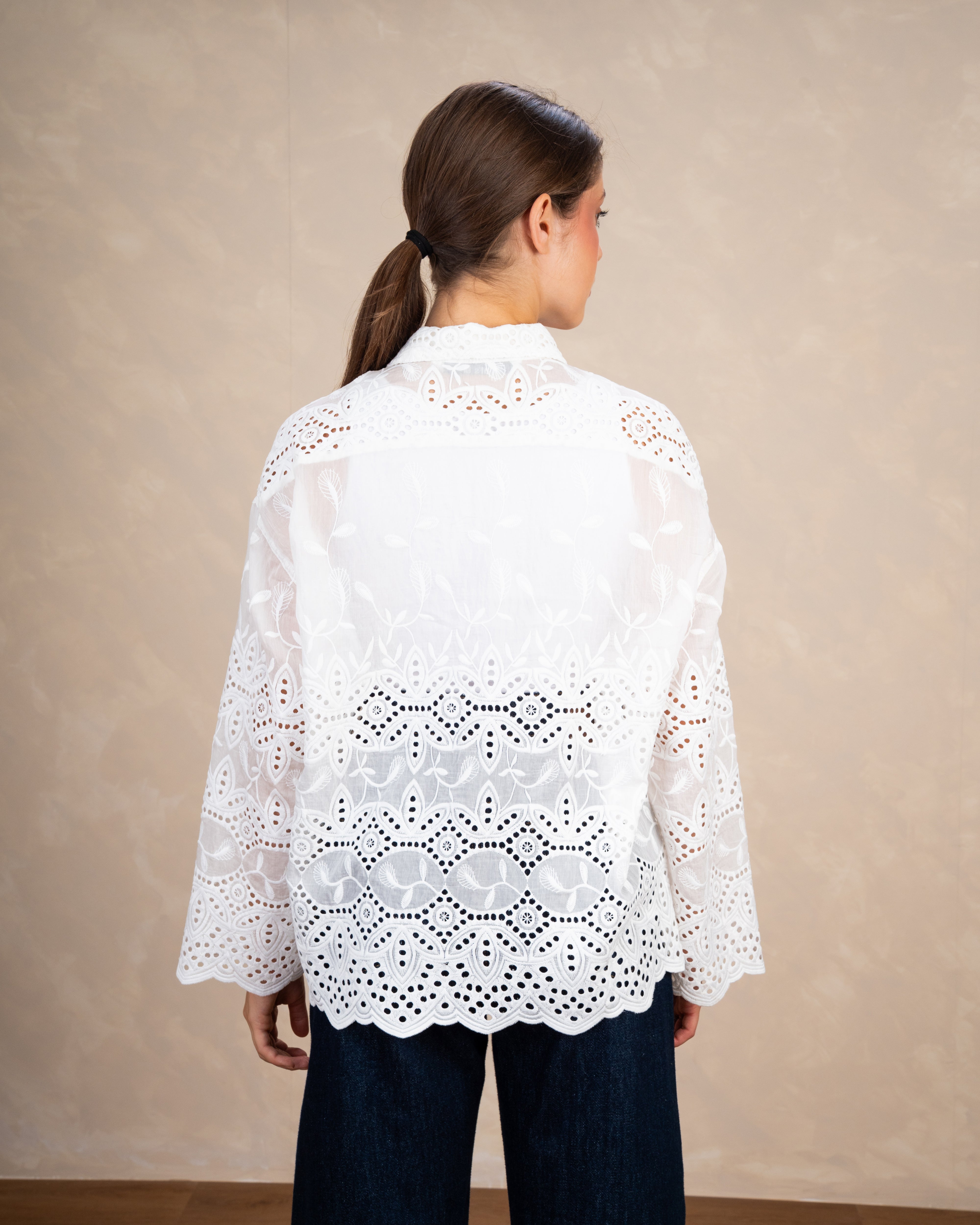 Elegant Floral Embroidered Shirt