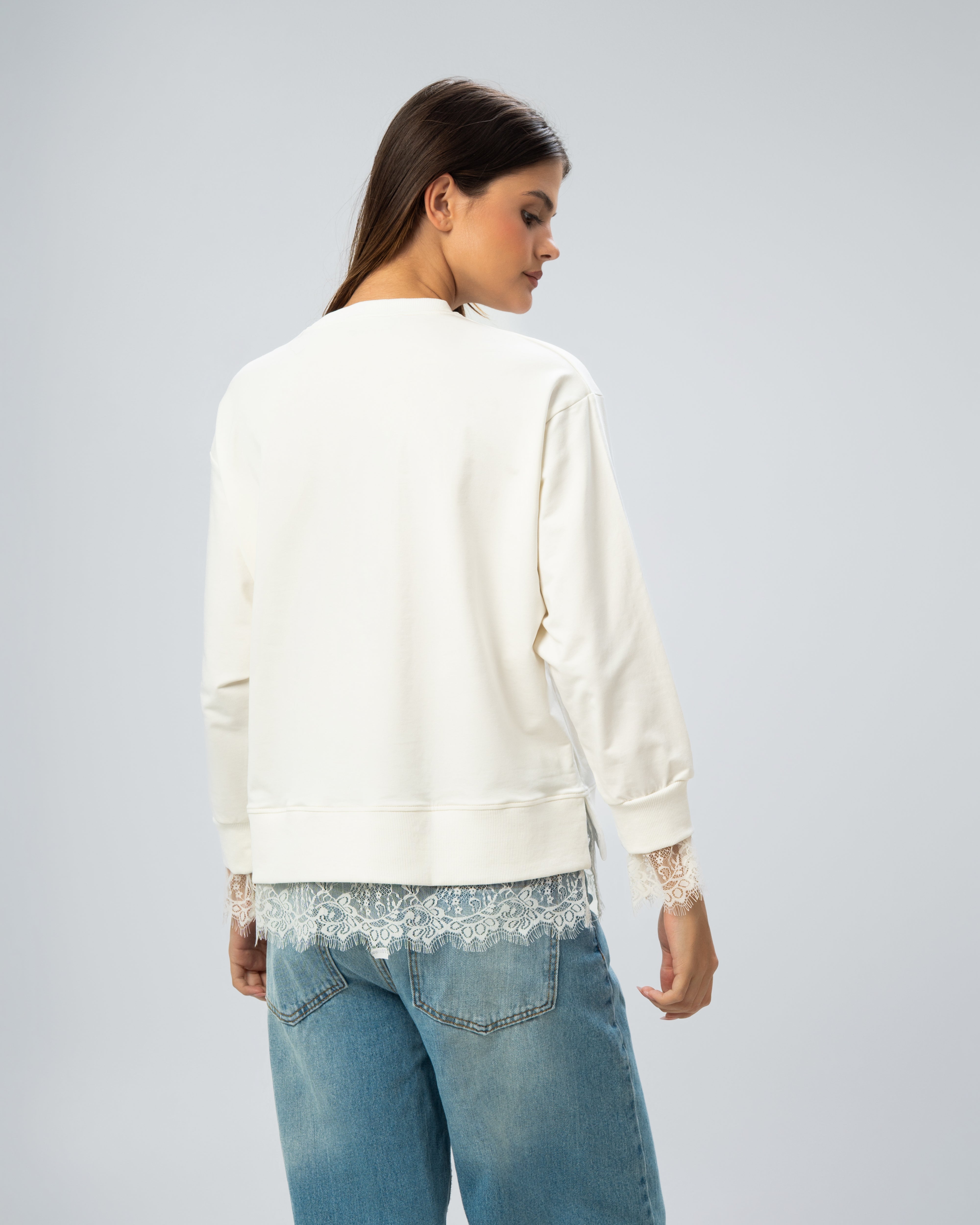 Plain lace sweatshirt