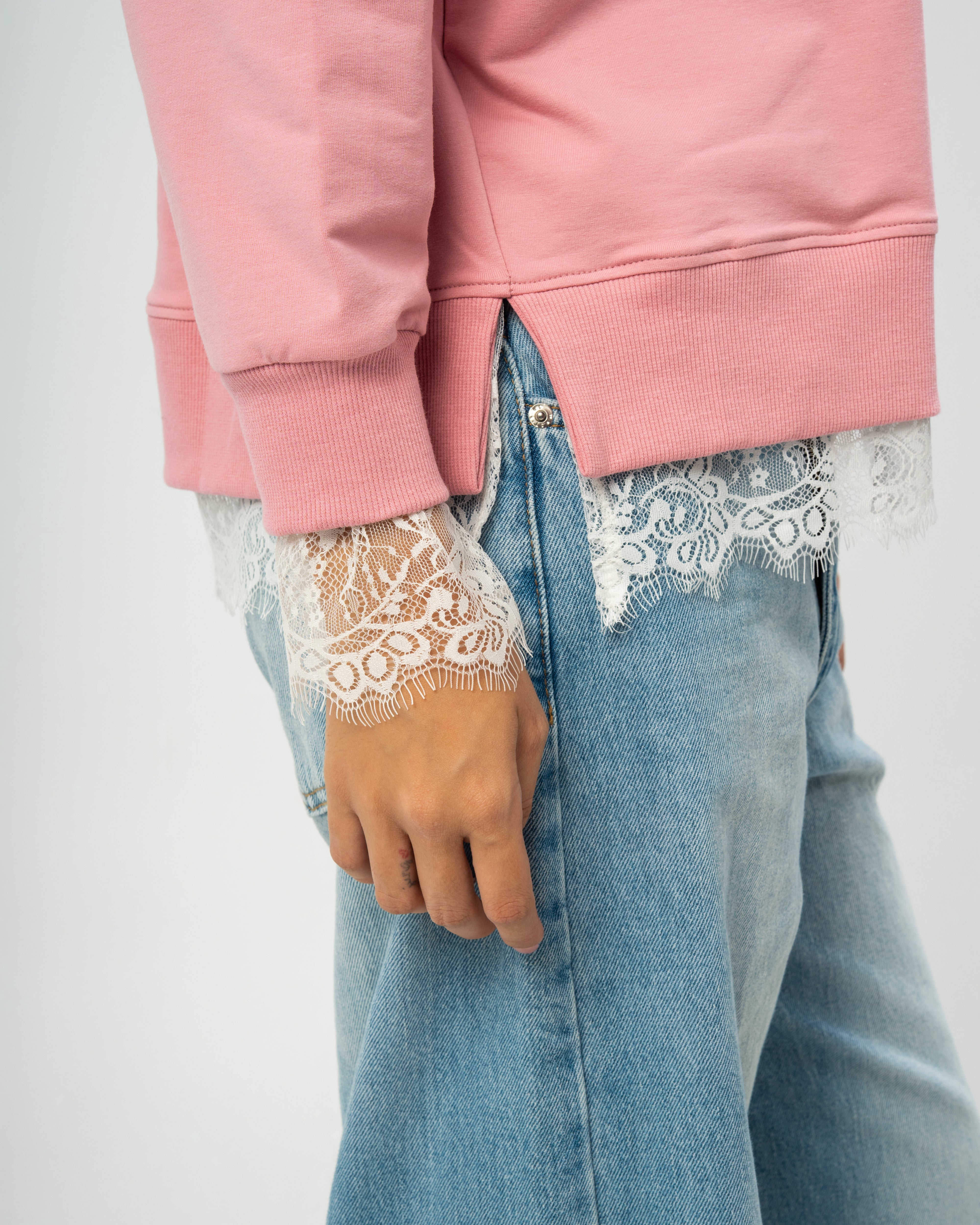 Plain lace sweatshirt