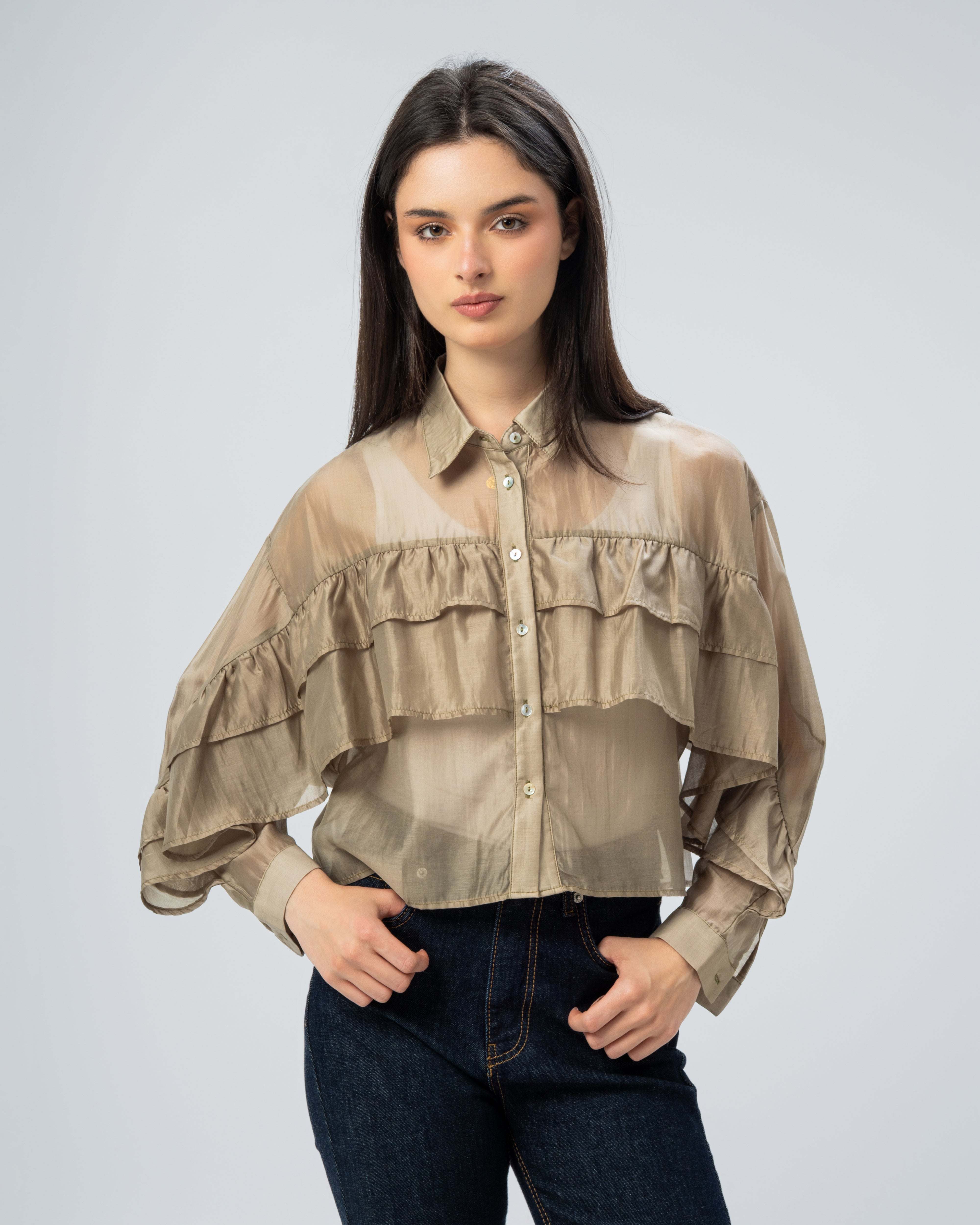 Multi-Tier Ruffle Blouse