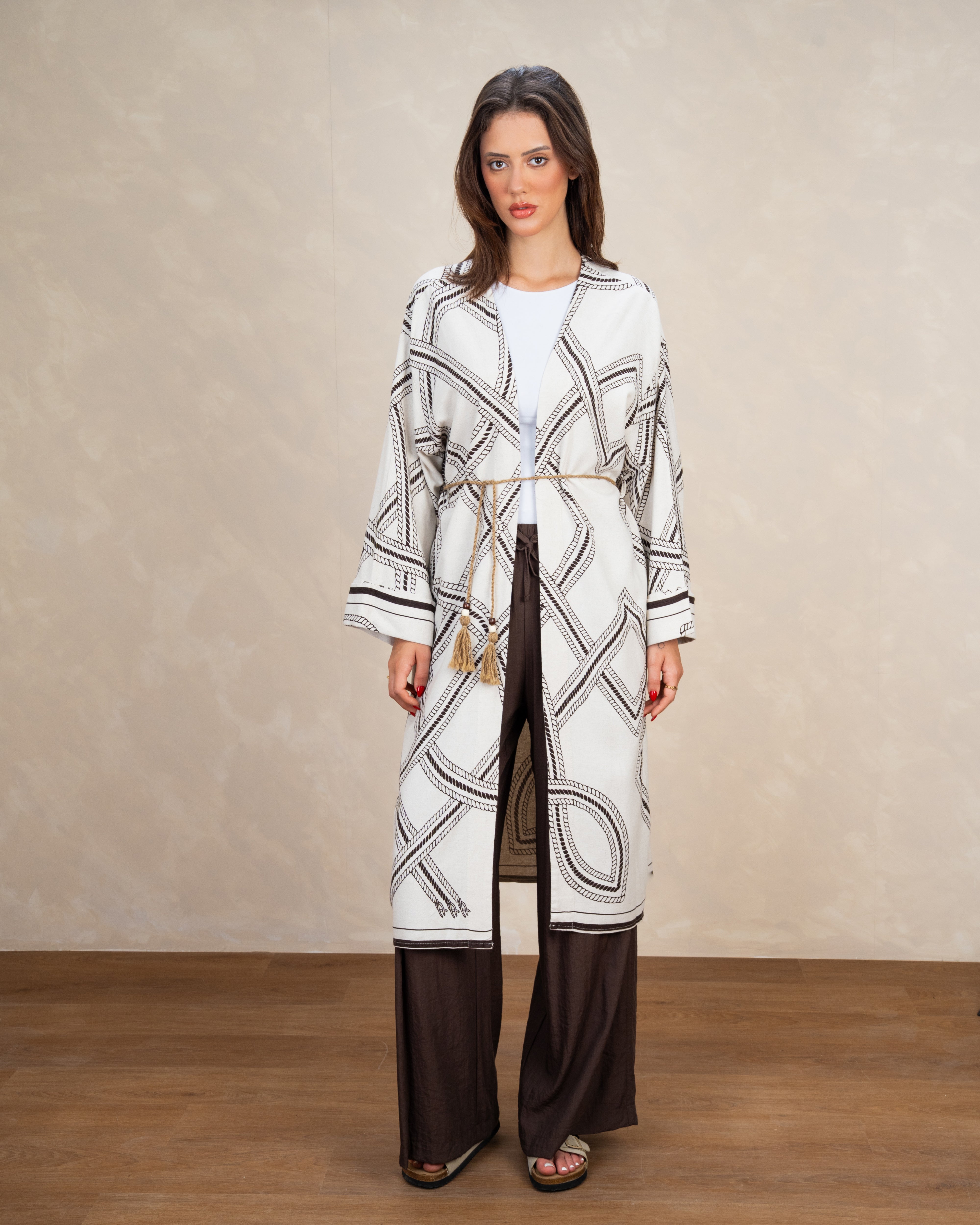 Triangle Embroidery Kimono