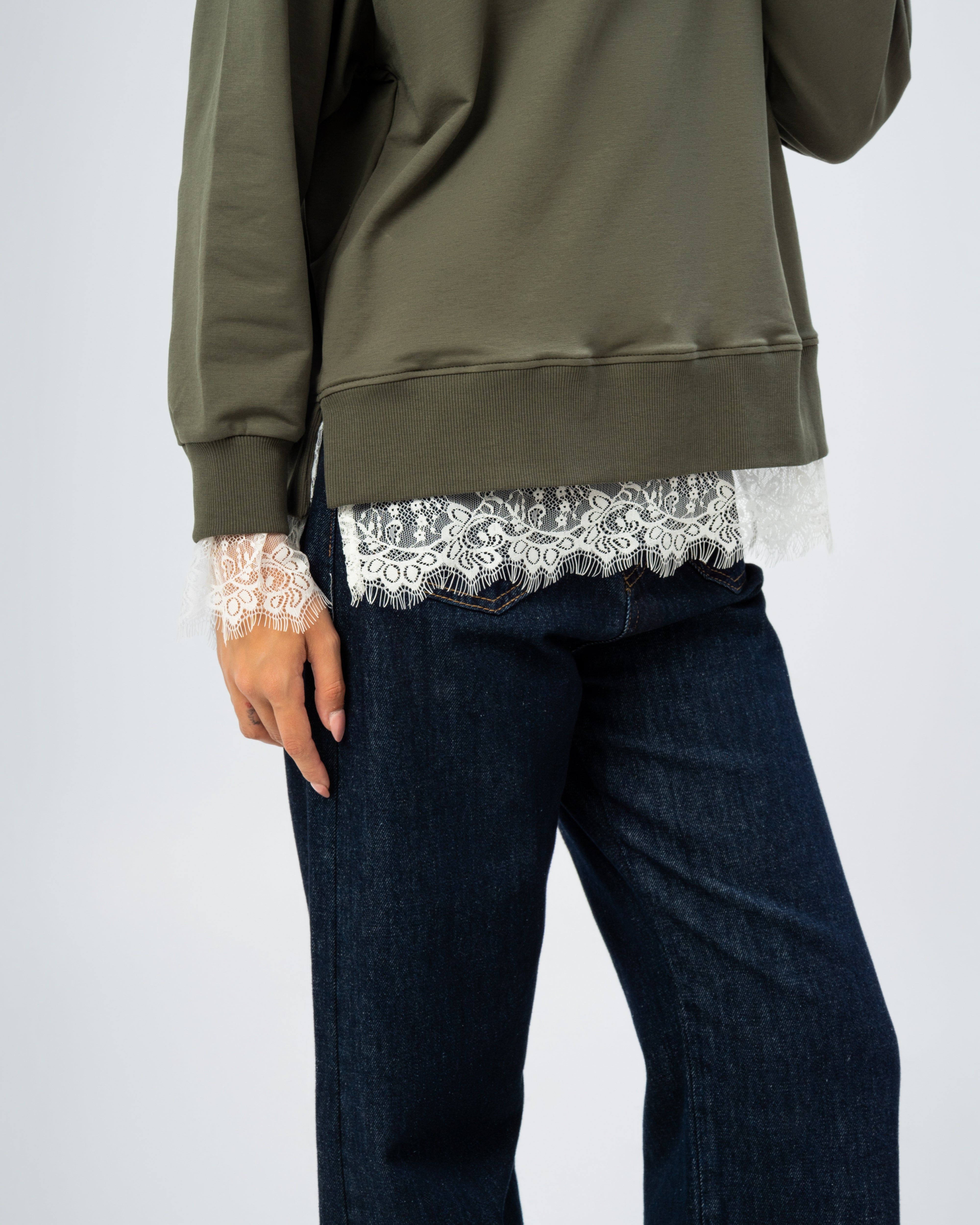 Plain lace sweatshirt
