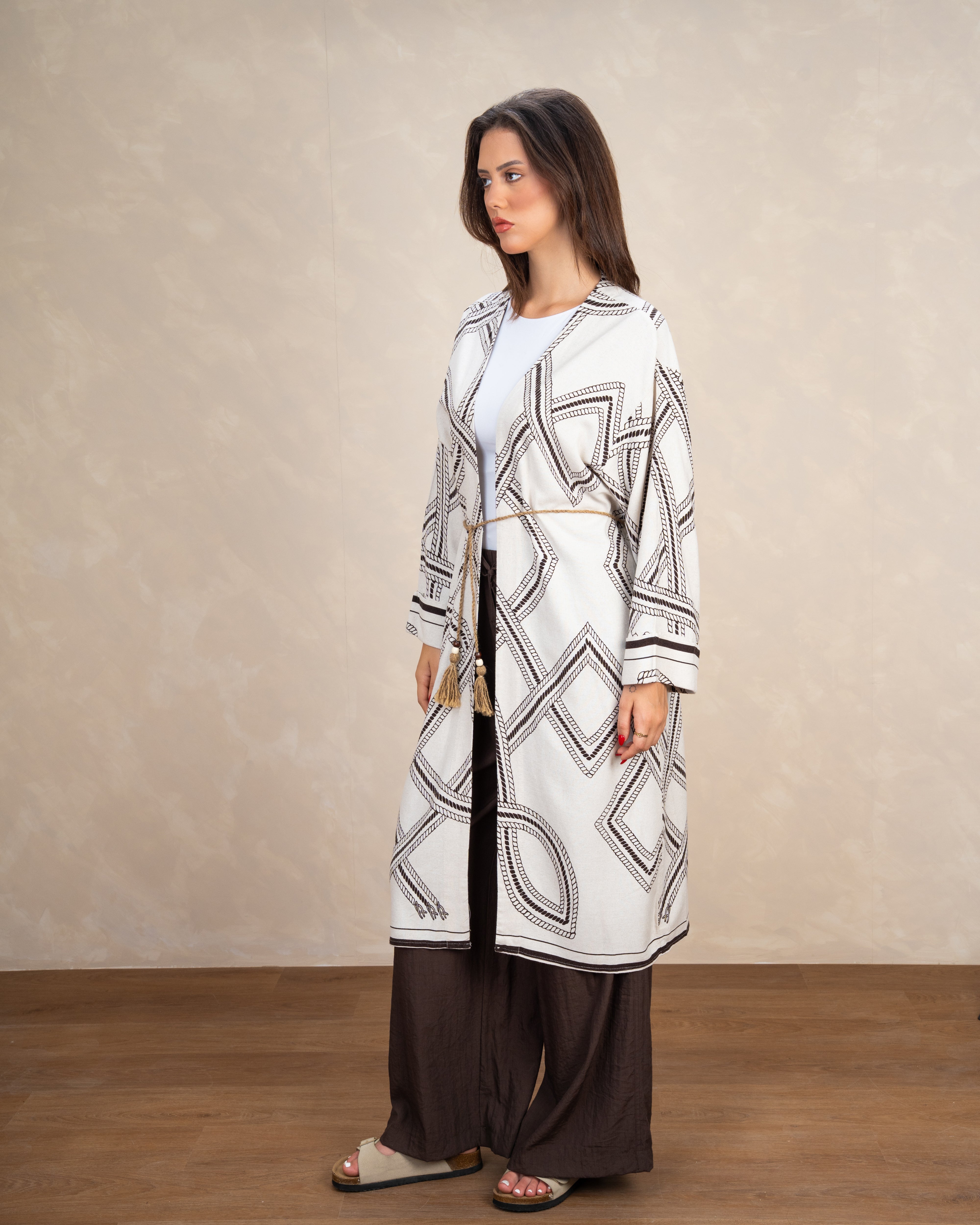 Triangle Embroidery Kimono