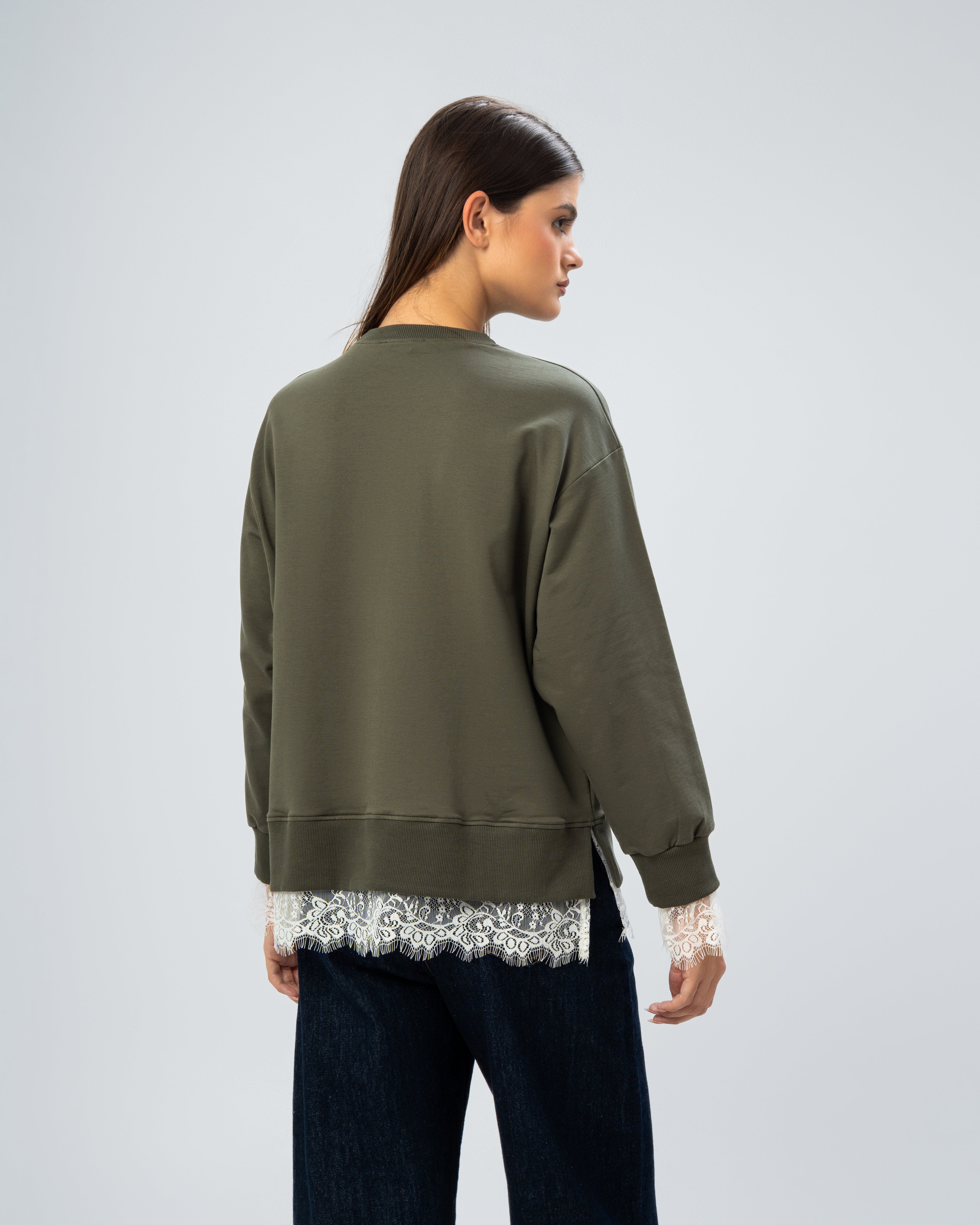 Plain lace sweatshirt