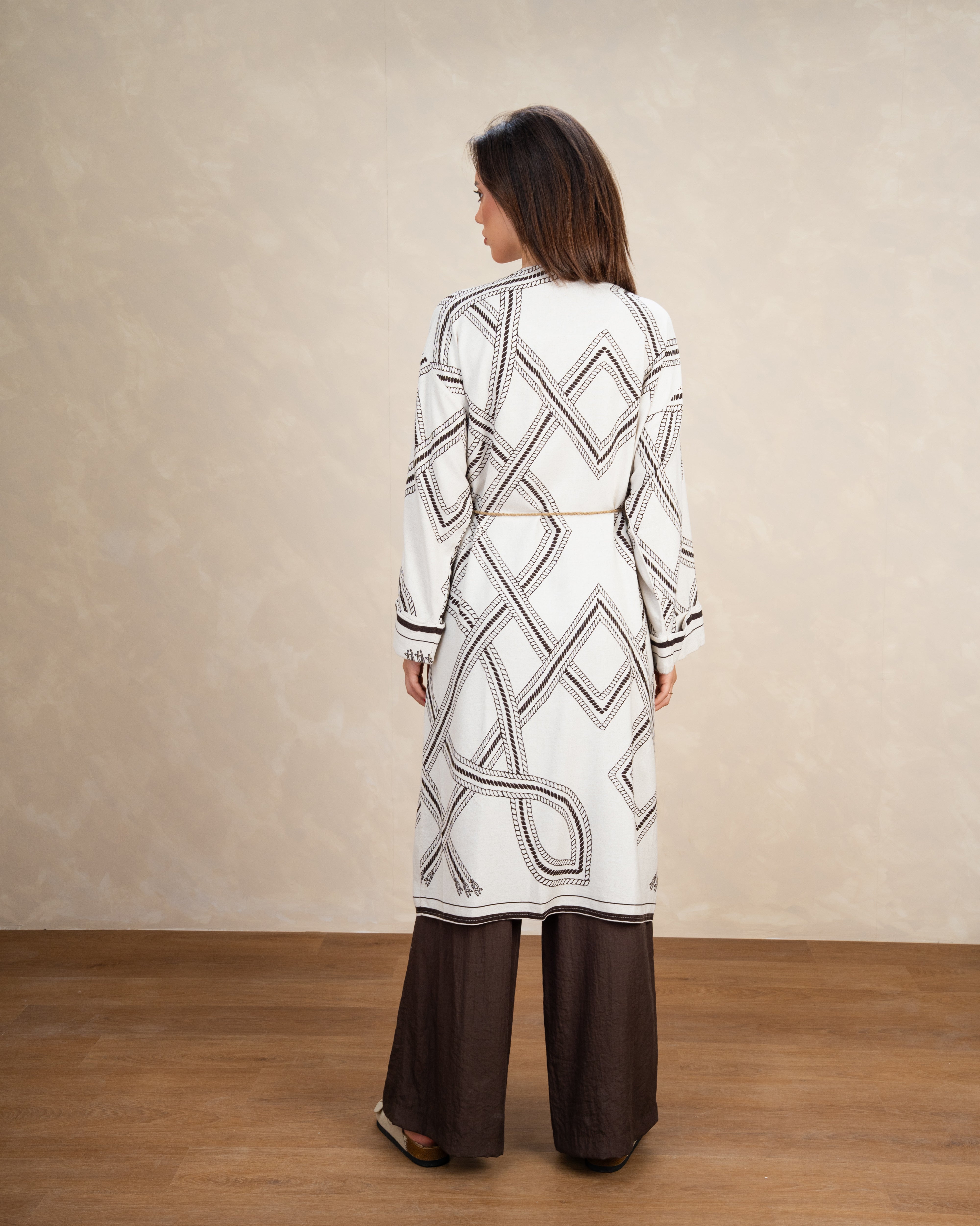 Triangle Embroidery Kimono