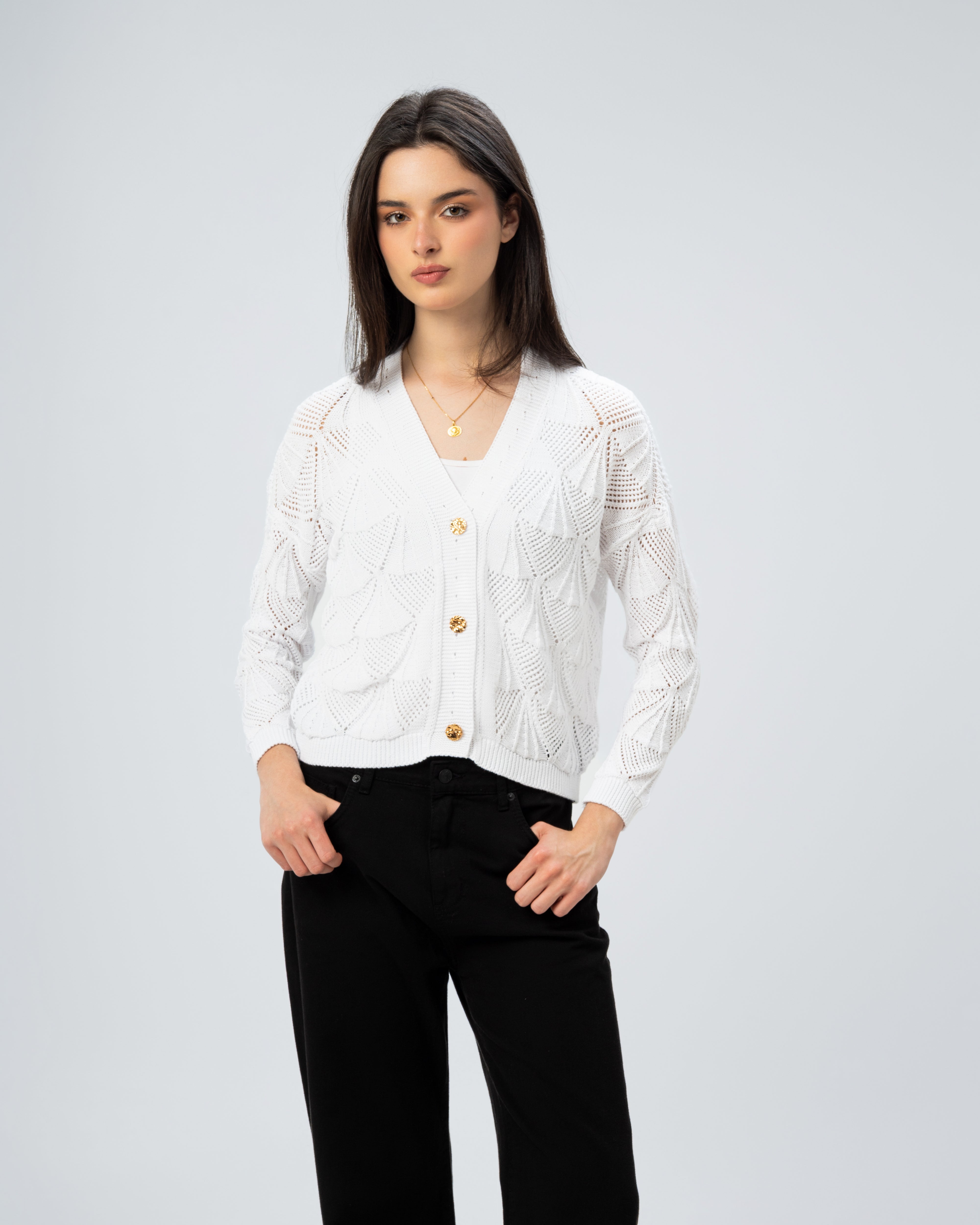 Knitwear Cardigan - With Gold Buttons