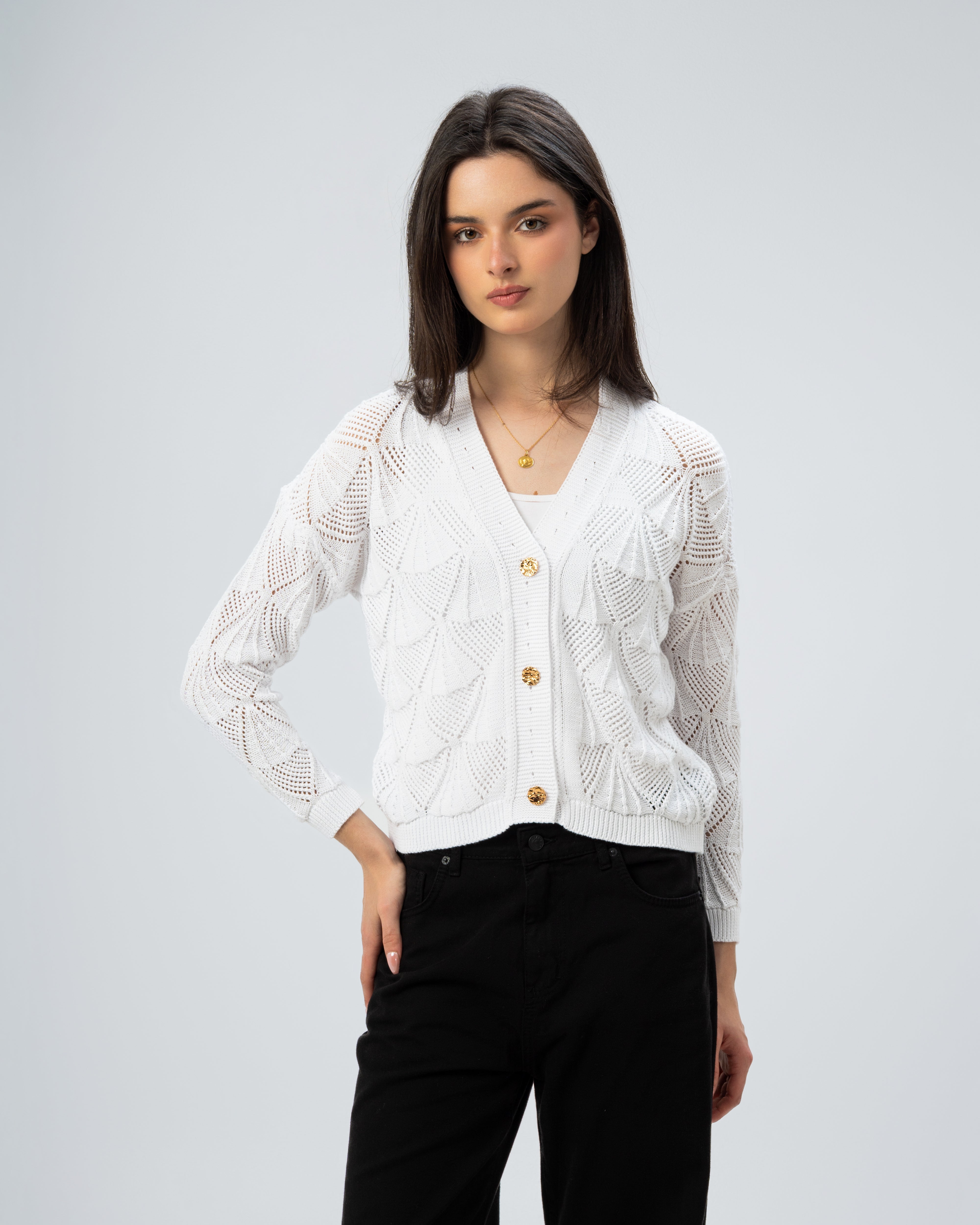 Knitwear Cardigan - With Gold Buttons