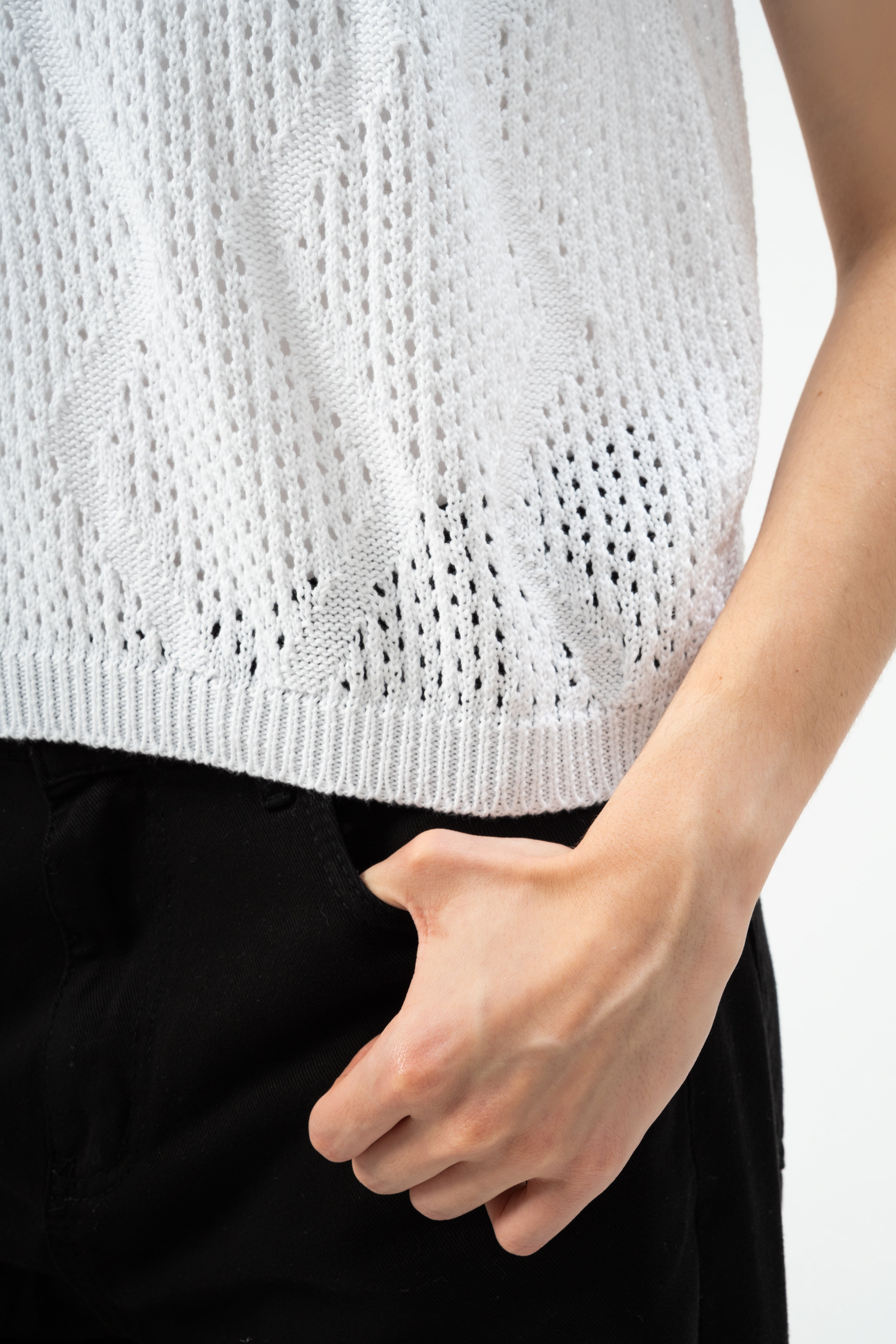 Knitwear Vest With Ribbed Embroidery