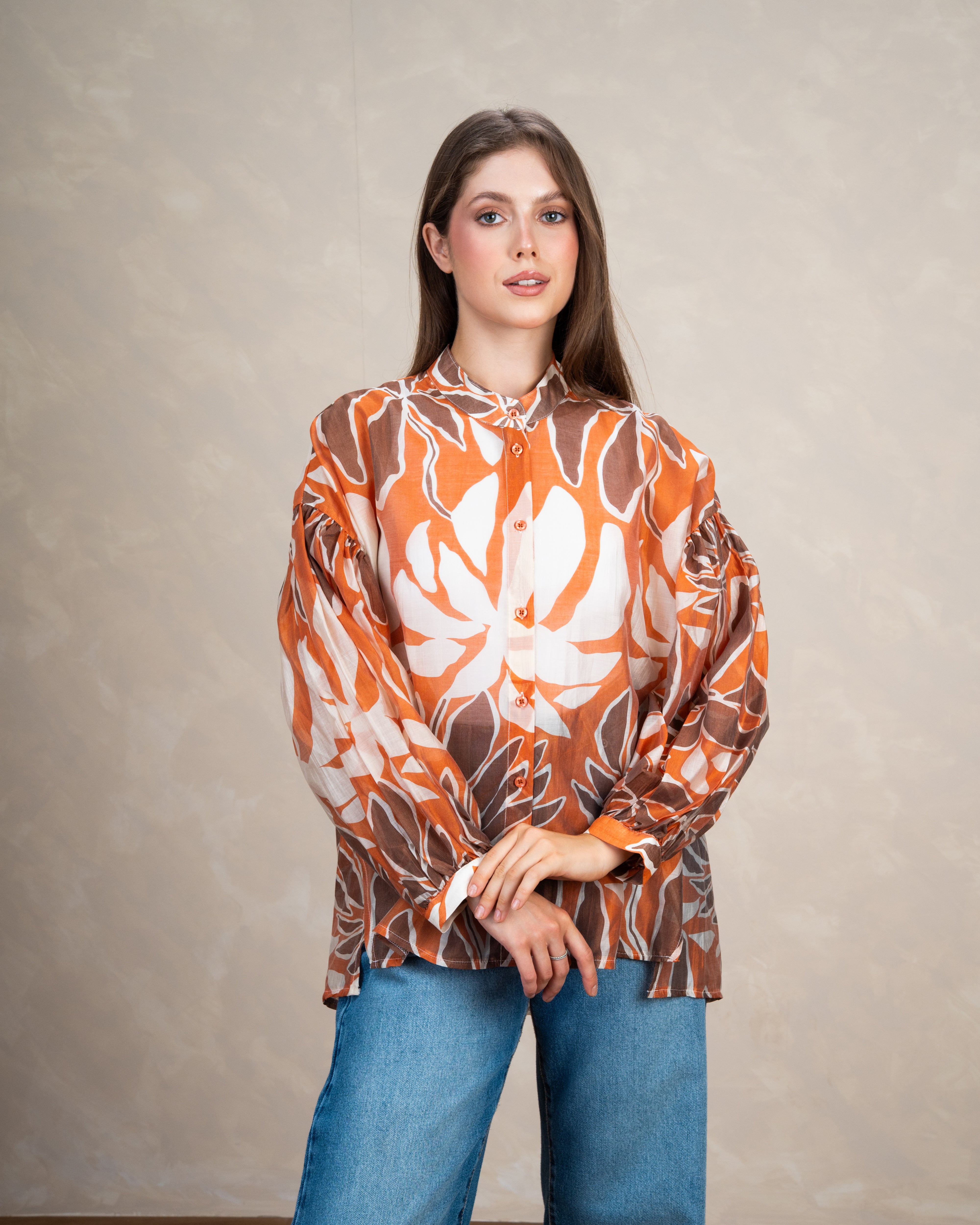 Oversized Floral Print Shirt